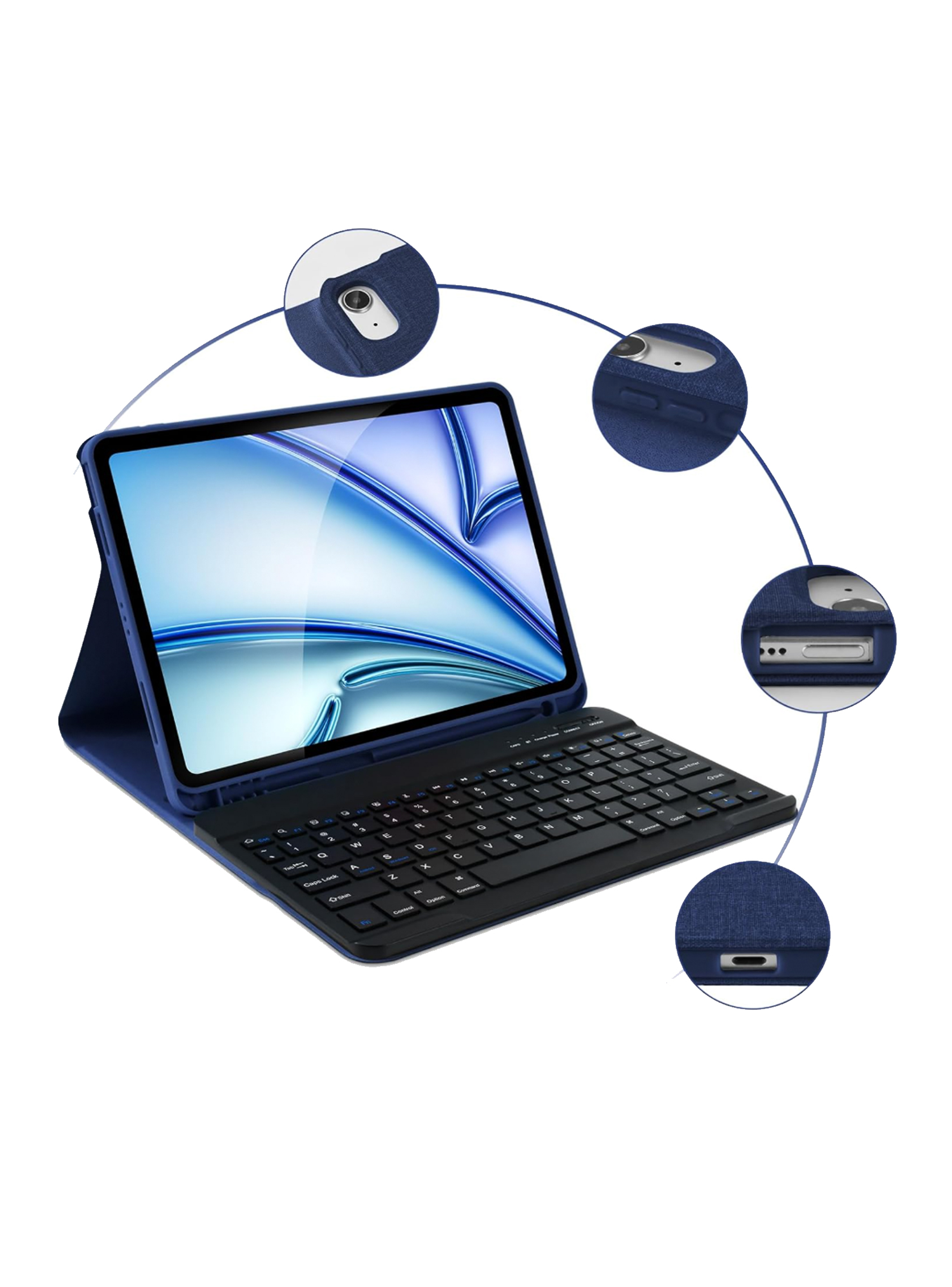 Funda Con Teclado Español Para iPad Air 11 M3 2025 Ranura-2