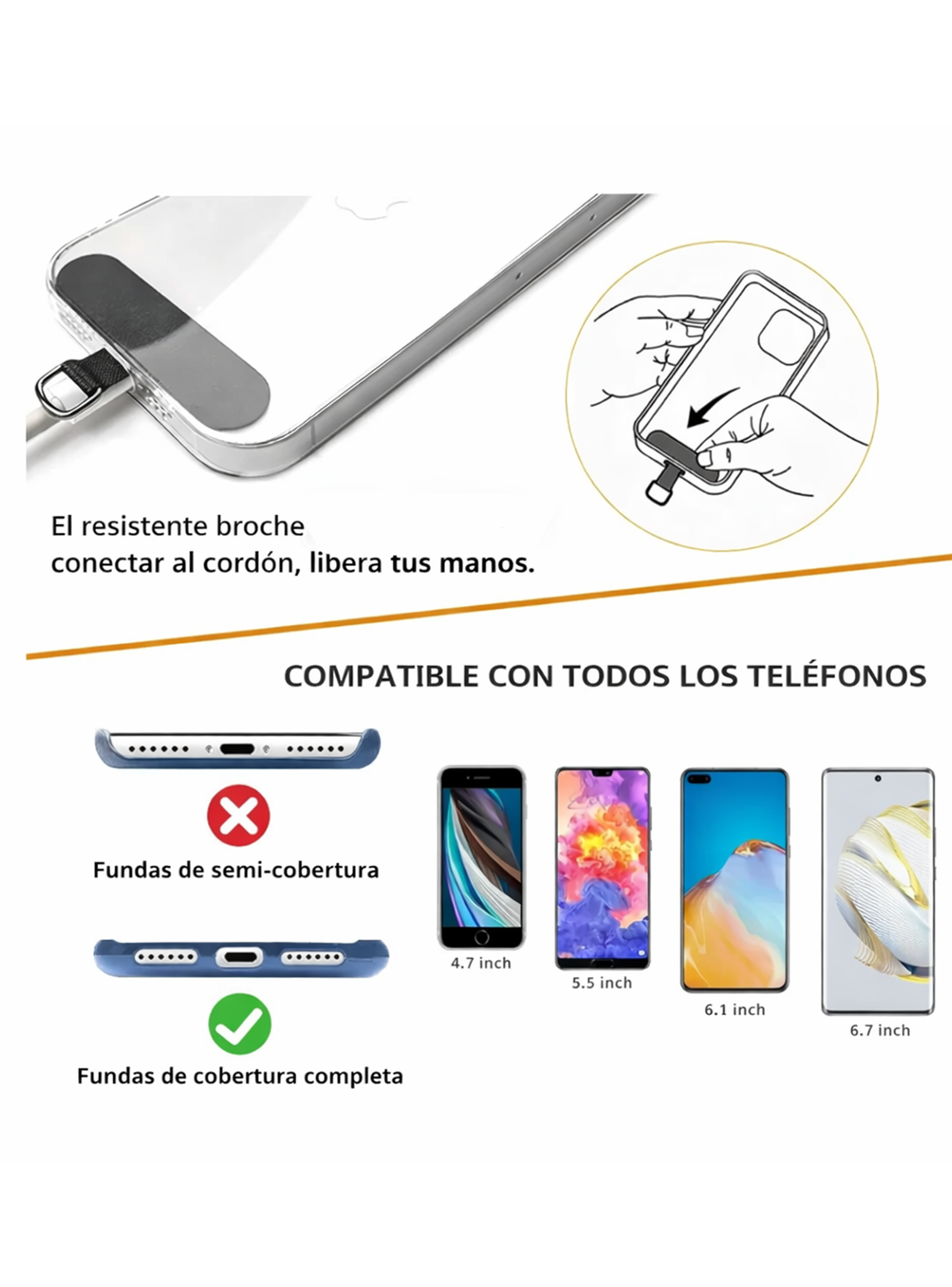 Strap Colgante Ajustable Para Carcasa Celular Universal Lila-3