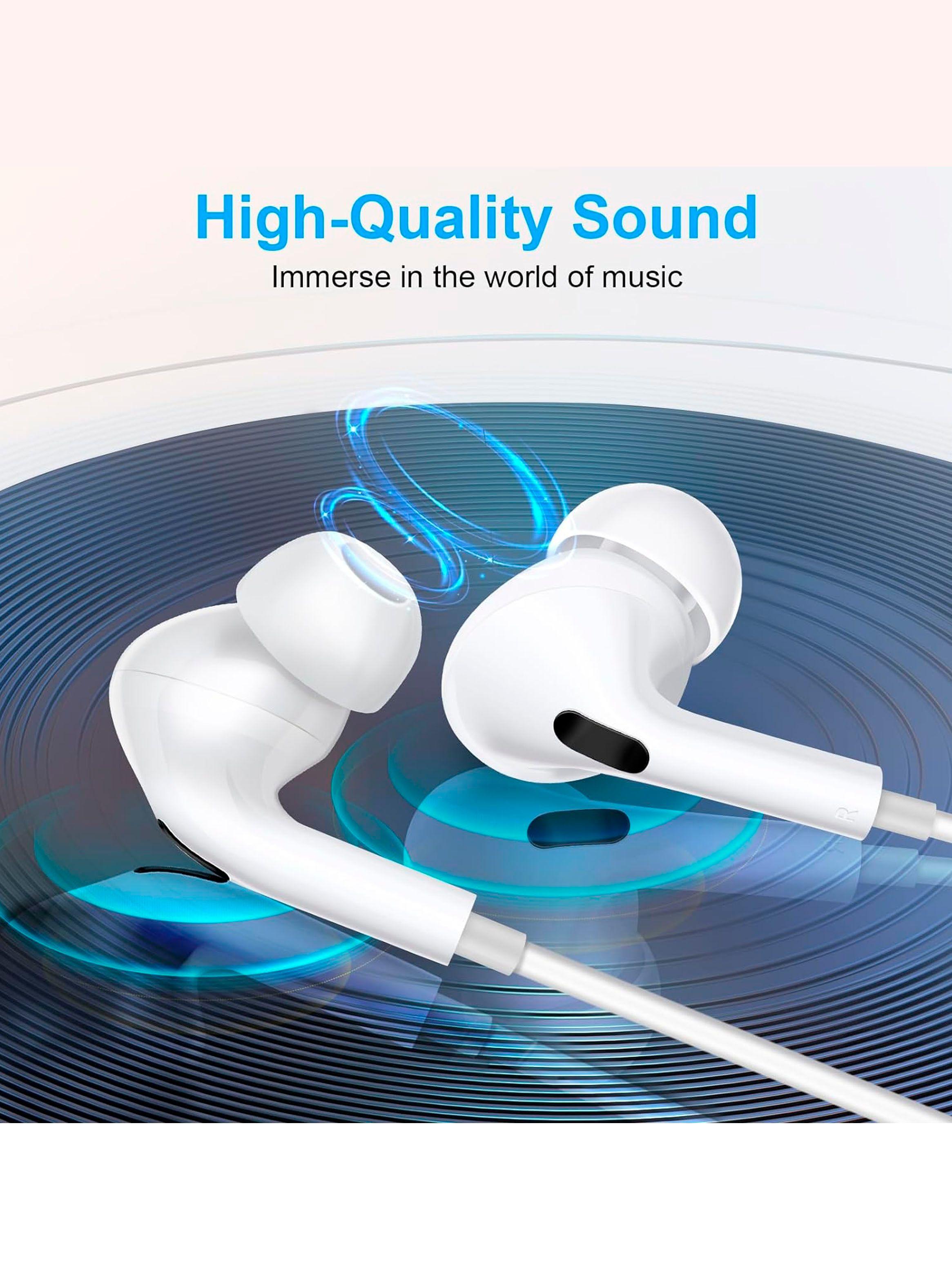Audifono Con Cable USB-C Manos Libre Control Volumen Blanco-2