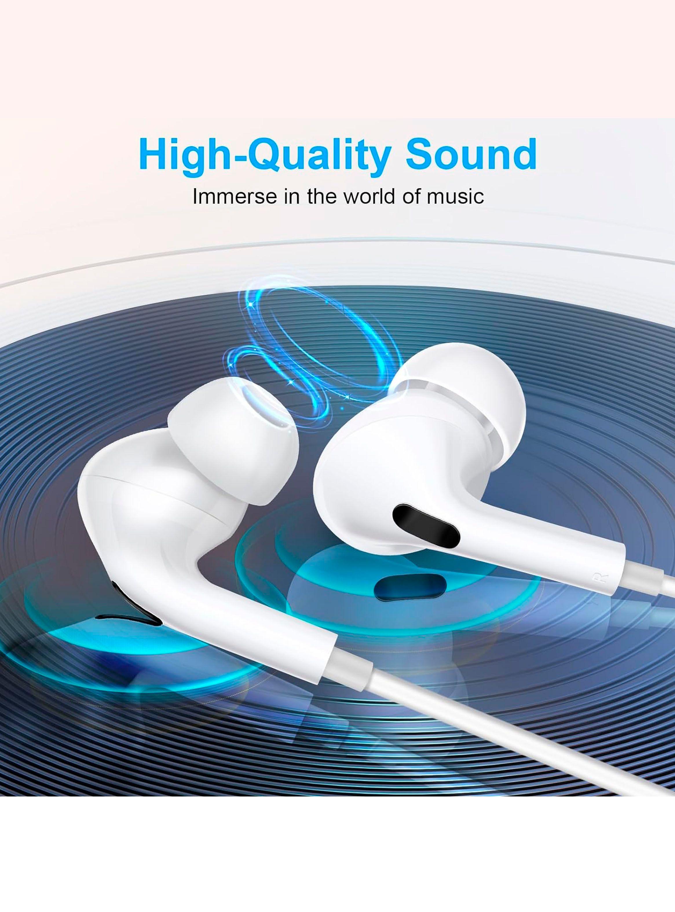 Audifono Con Cable USB-C Manos Libre Control Volumen Blanco-2