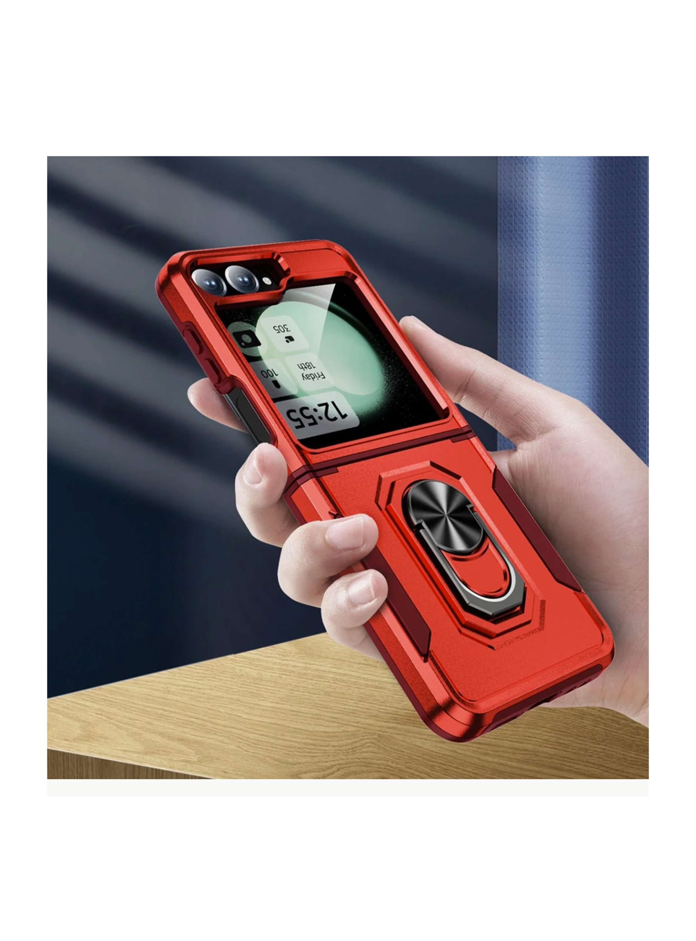 Carcasa Antigolpe Compatible Con Samsung Zflip 7fe 5G Rojo-1