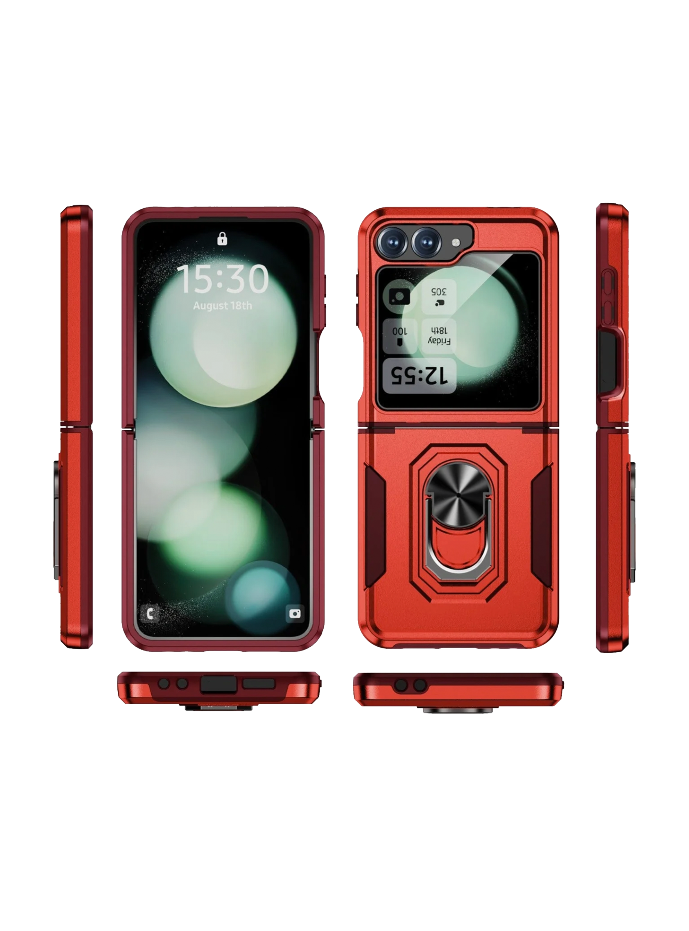 Carcasa Antigolpe Compatible Con Samsung Zflip 7fe 5G Rojo-2