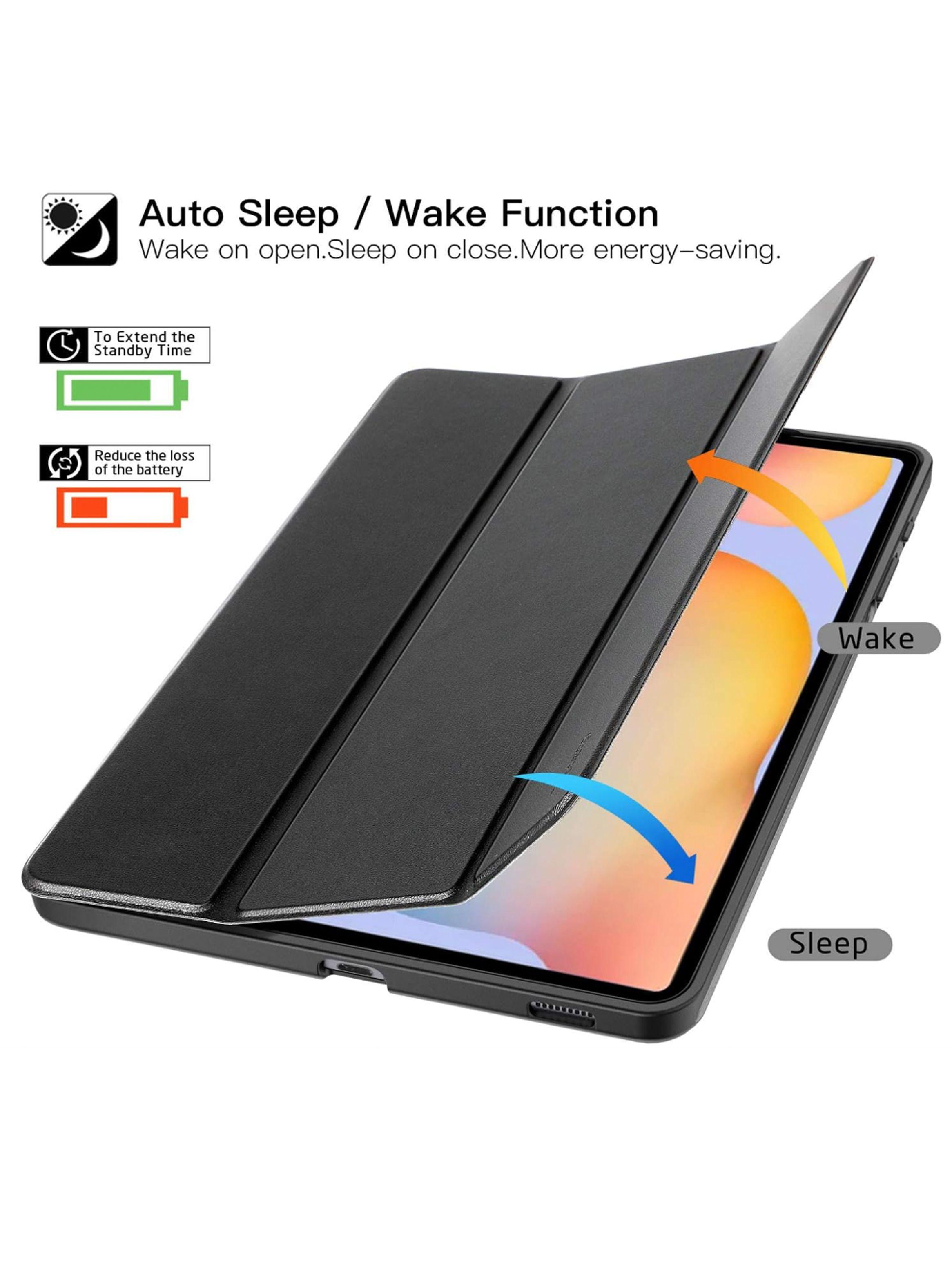 Funda Smart Cover Para Samsung S6 Lite Con Ranura Negro-3
