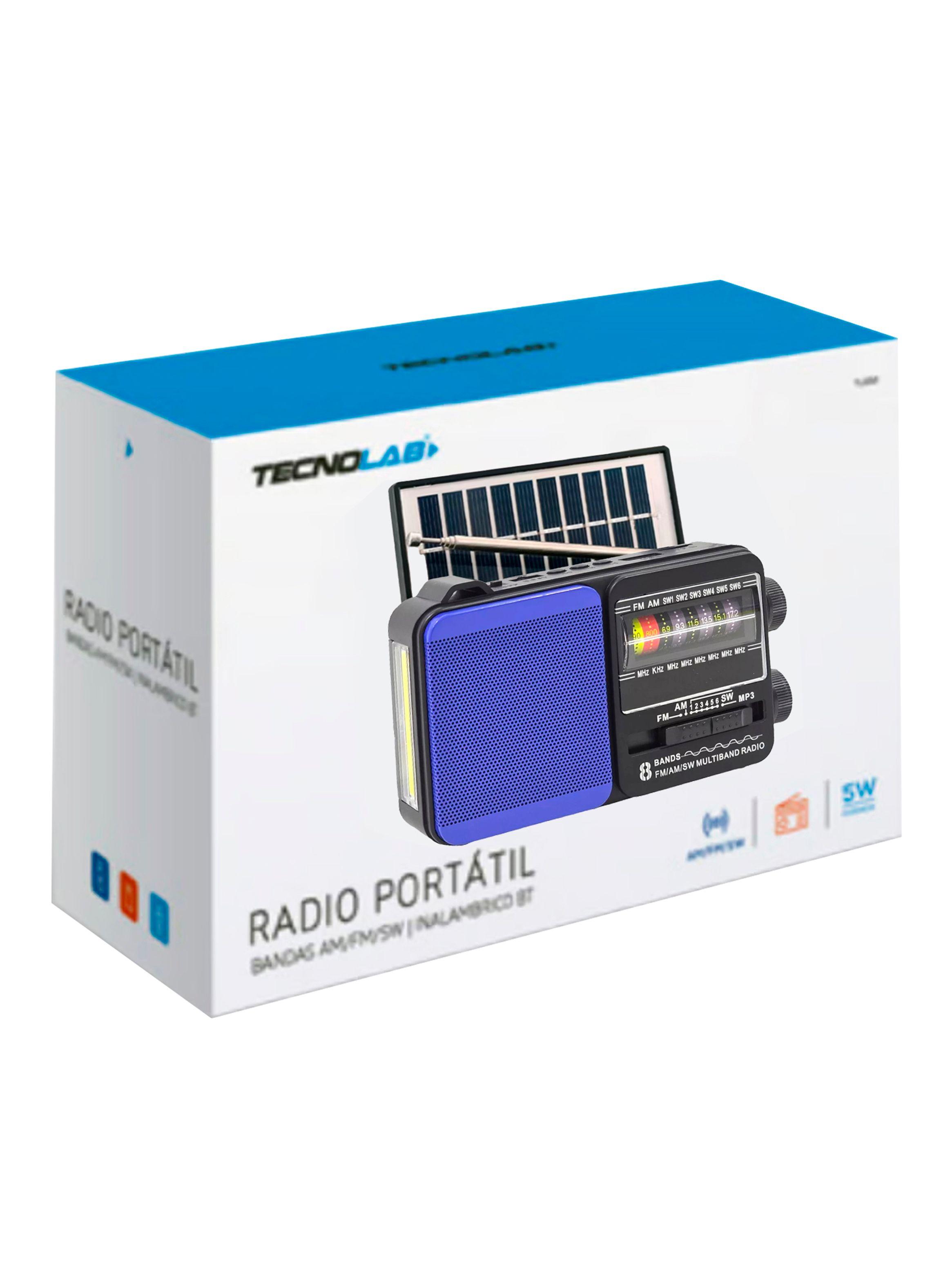 Radio Portatil Am Fm Con Linterna Carga Solar Tecnolab TL653-4