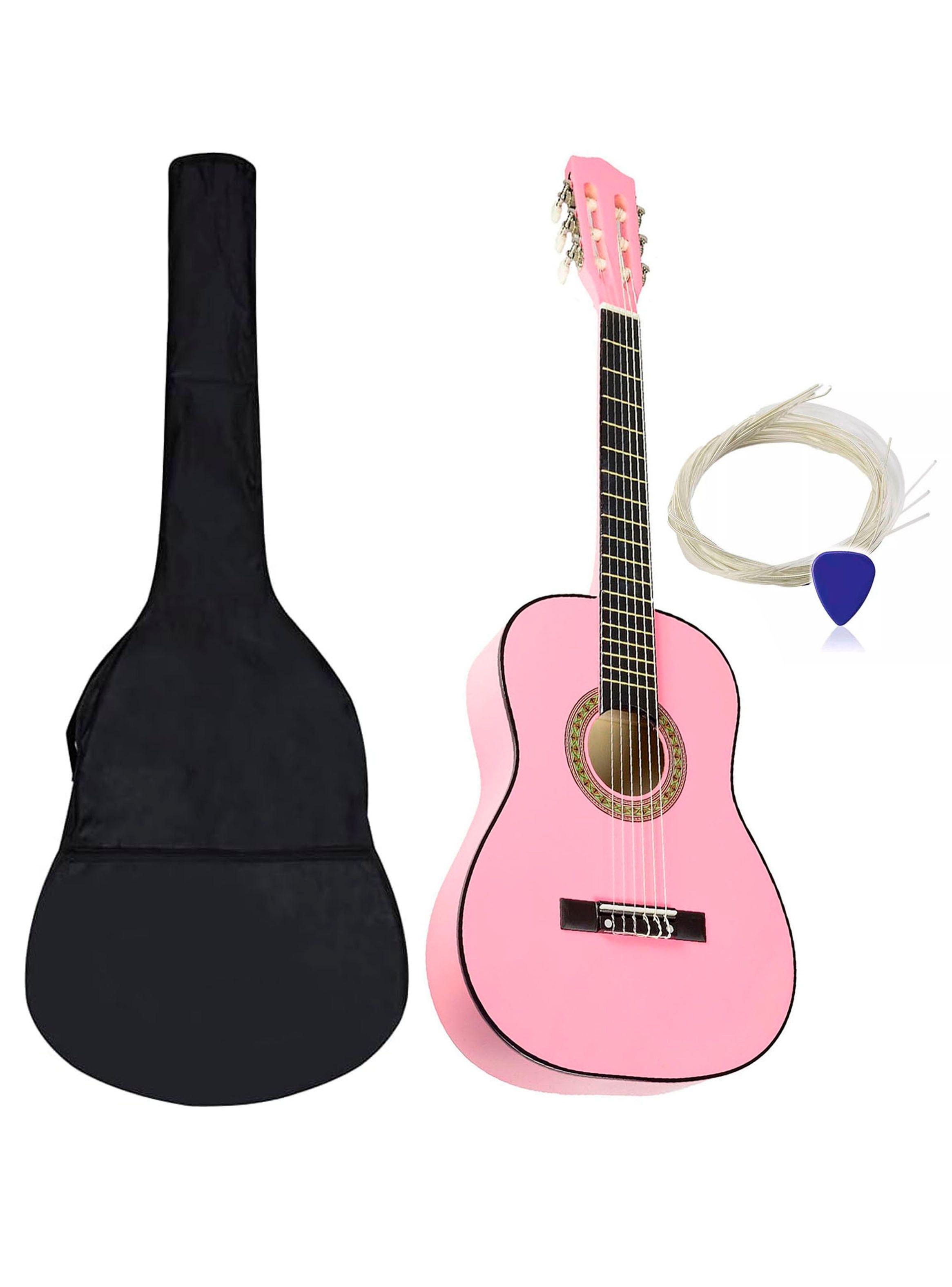 Guitarra Clasica Funda 39 Pulgada Grande Hendrix Rosa-3