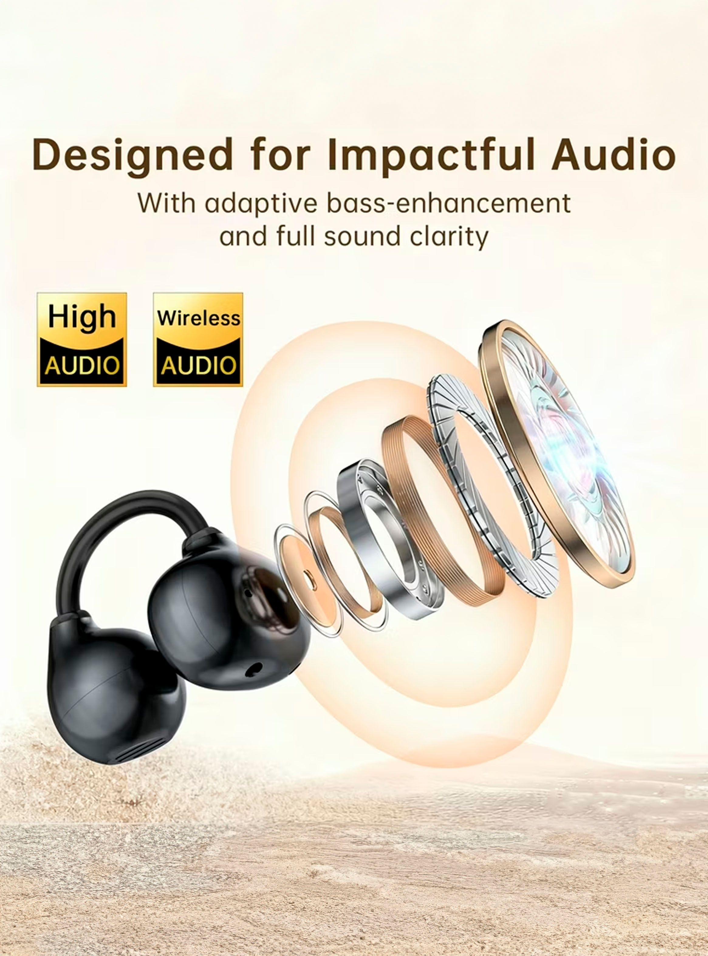 Audifono Inalambrico Bluetooth Clip Para Oreja Air S70 Negro-2