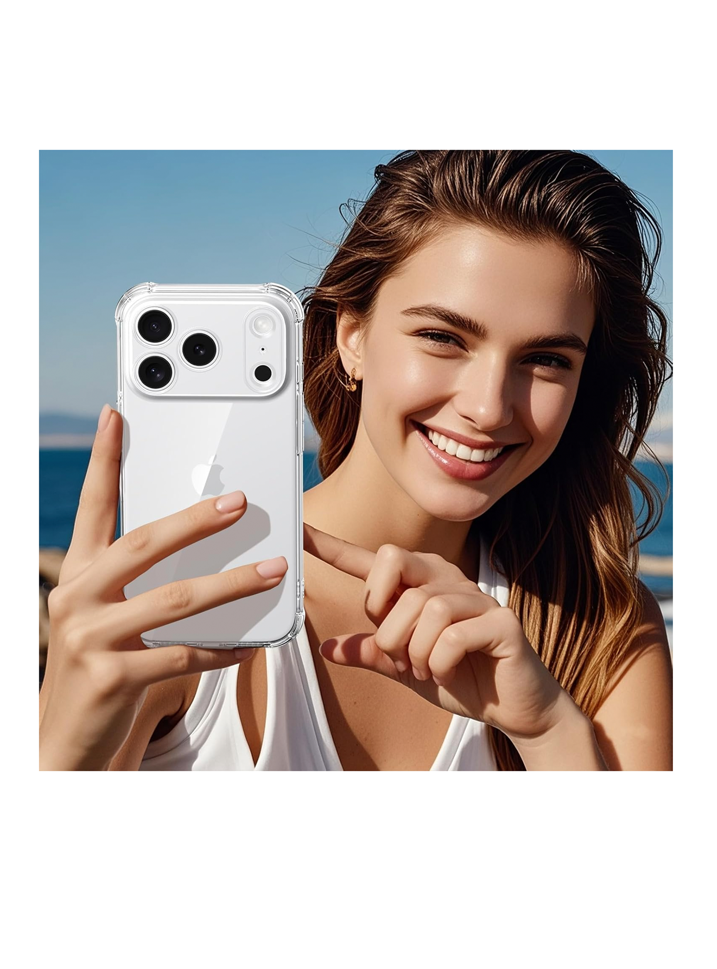 Carcasa Anti golpes Transparente Para iPhone 17 Pro Max-4