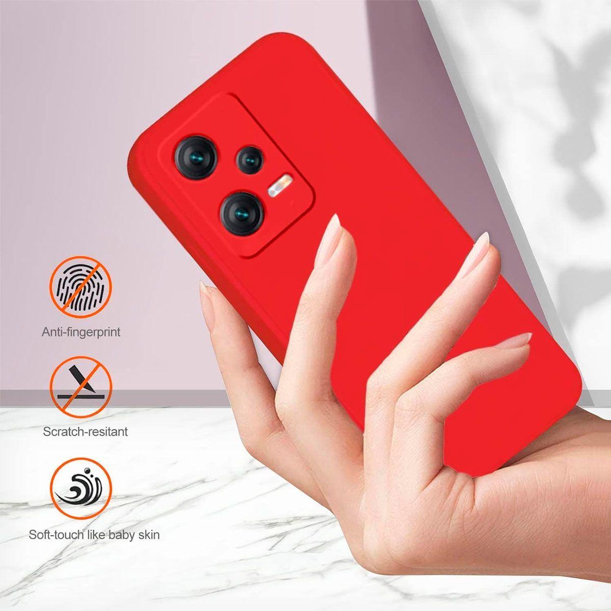 Carcasa Para Xiaomi Redmi Note 12 5G Goma Rojo-1