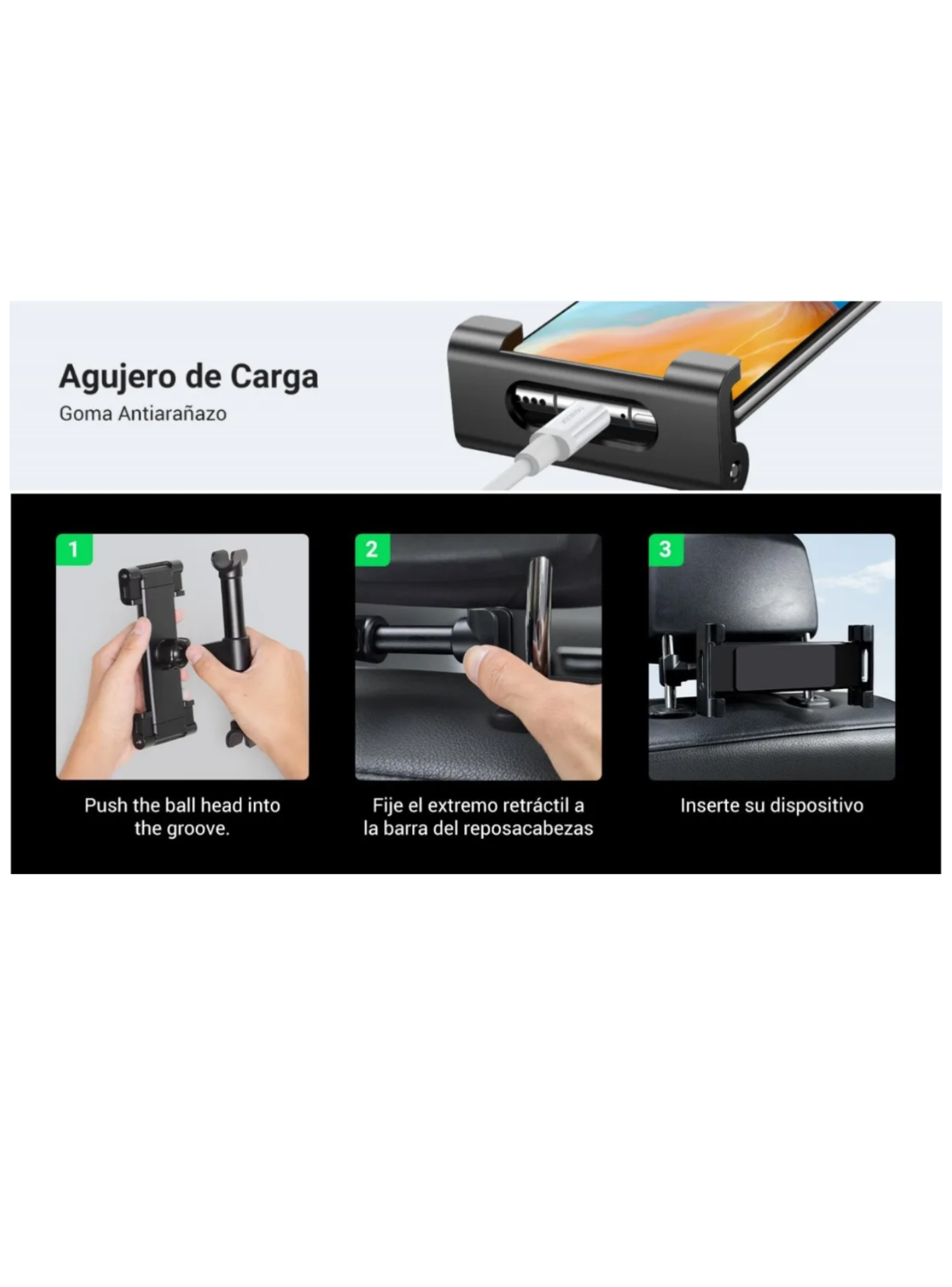 Soporte De Asiento Auto Para Tablet, Teléfono, Consolas-6