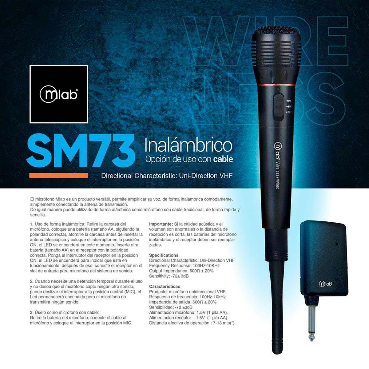 Micrófono Dual Inalámbrico Alámbrico 8773 Microlab SM73 -9