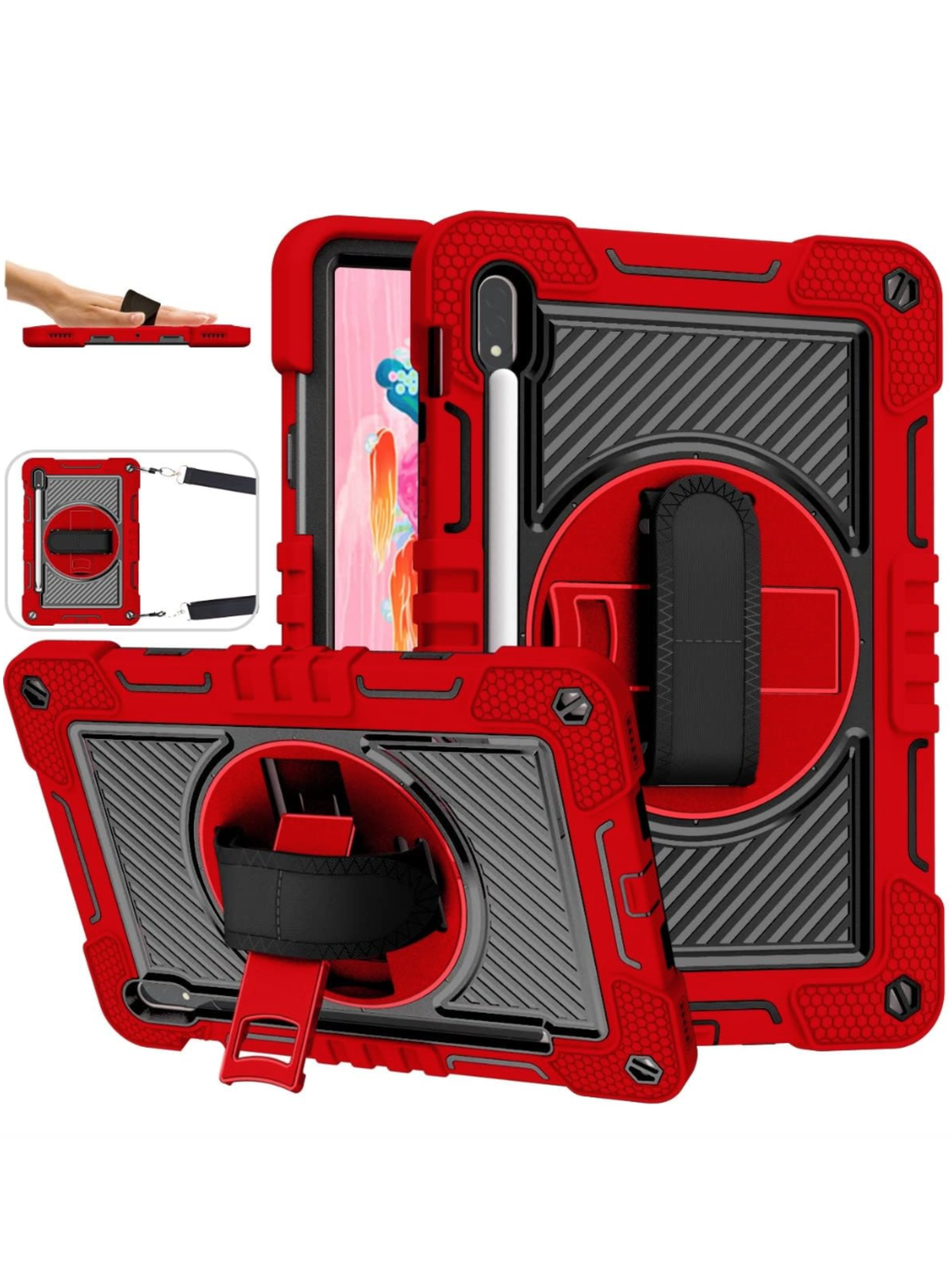 Funda Armadura 360 Lamina Vidrio Para Samsung Tab S10 Fe-3