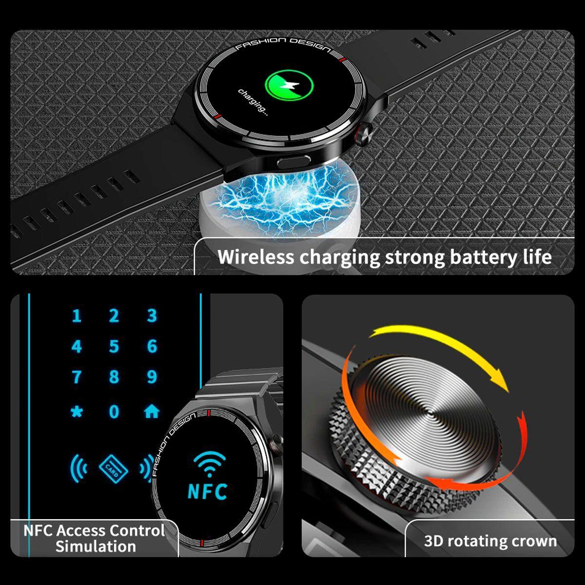 Smartwatch Dr.Wolk H4 Max Whate+ 1.45 Inch Negro-3