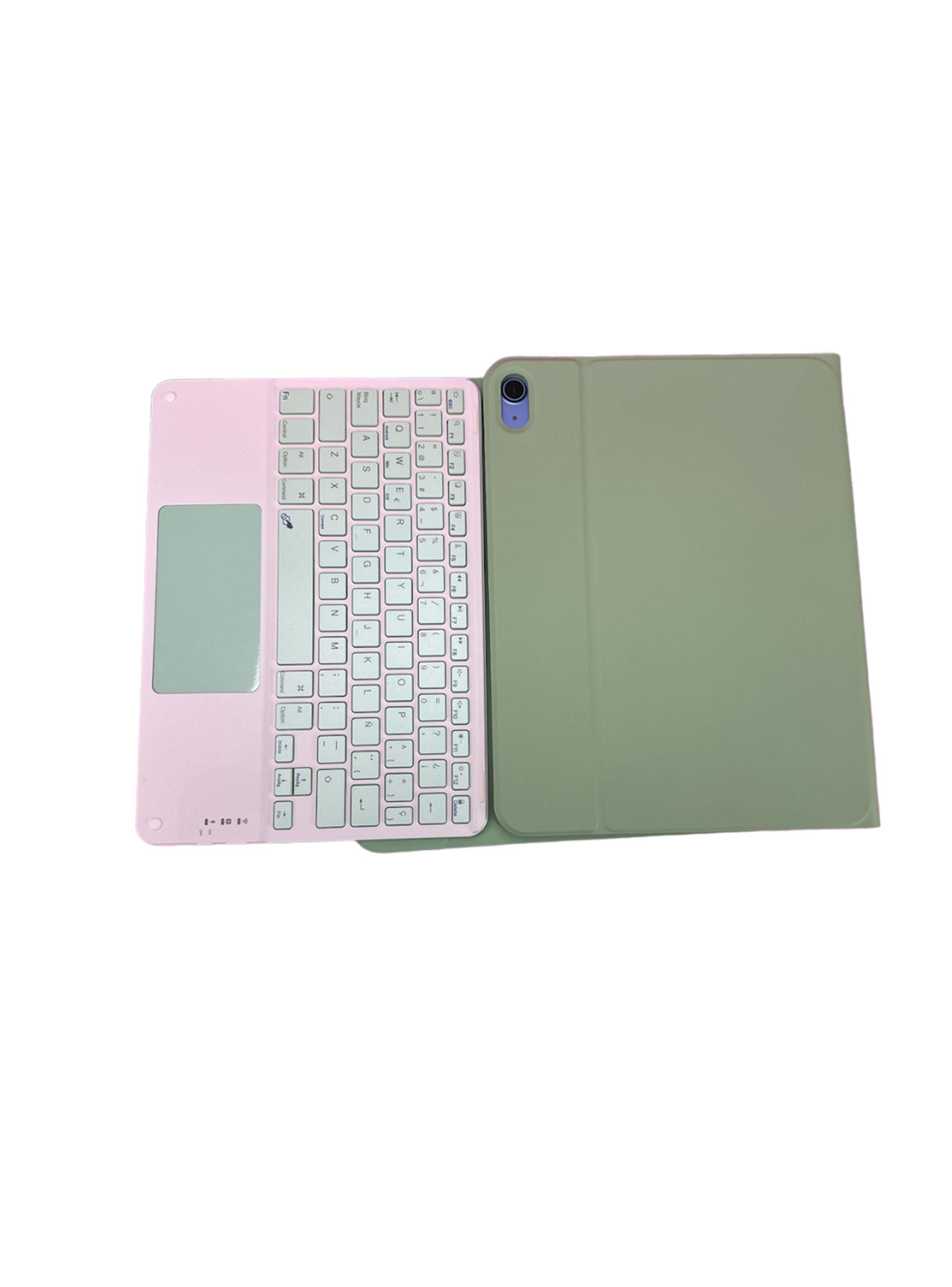 Funda Para iPad 10.2 7 8 9 Teclado Español Touchpad Turquesa-1