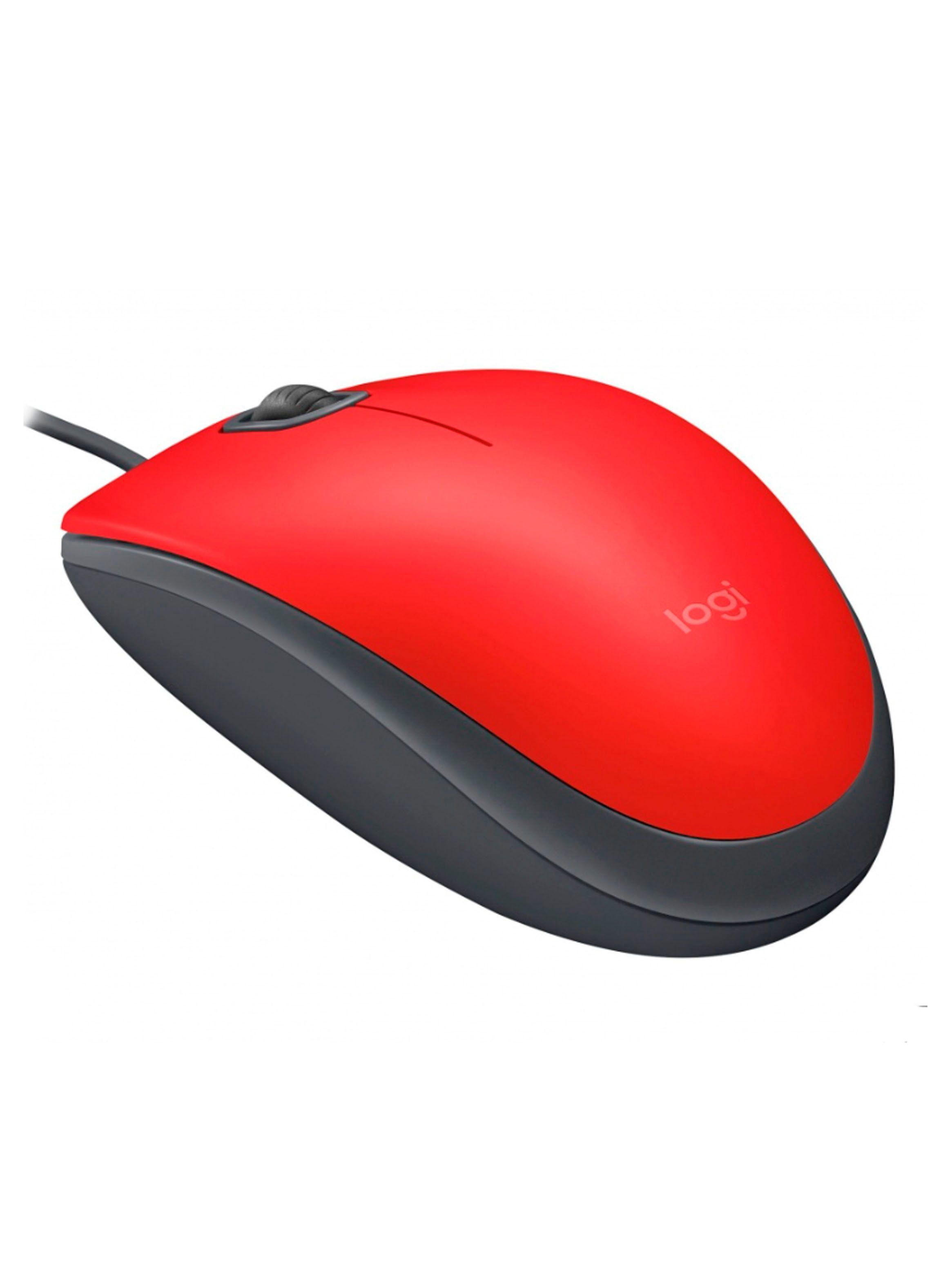 Mouse Logitech M110 silencioso Optico USB Alambrico Rojo-2