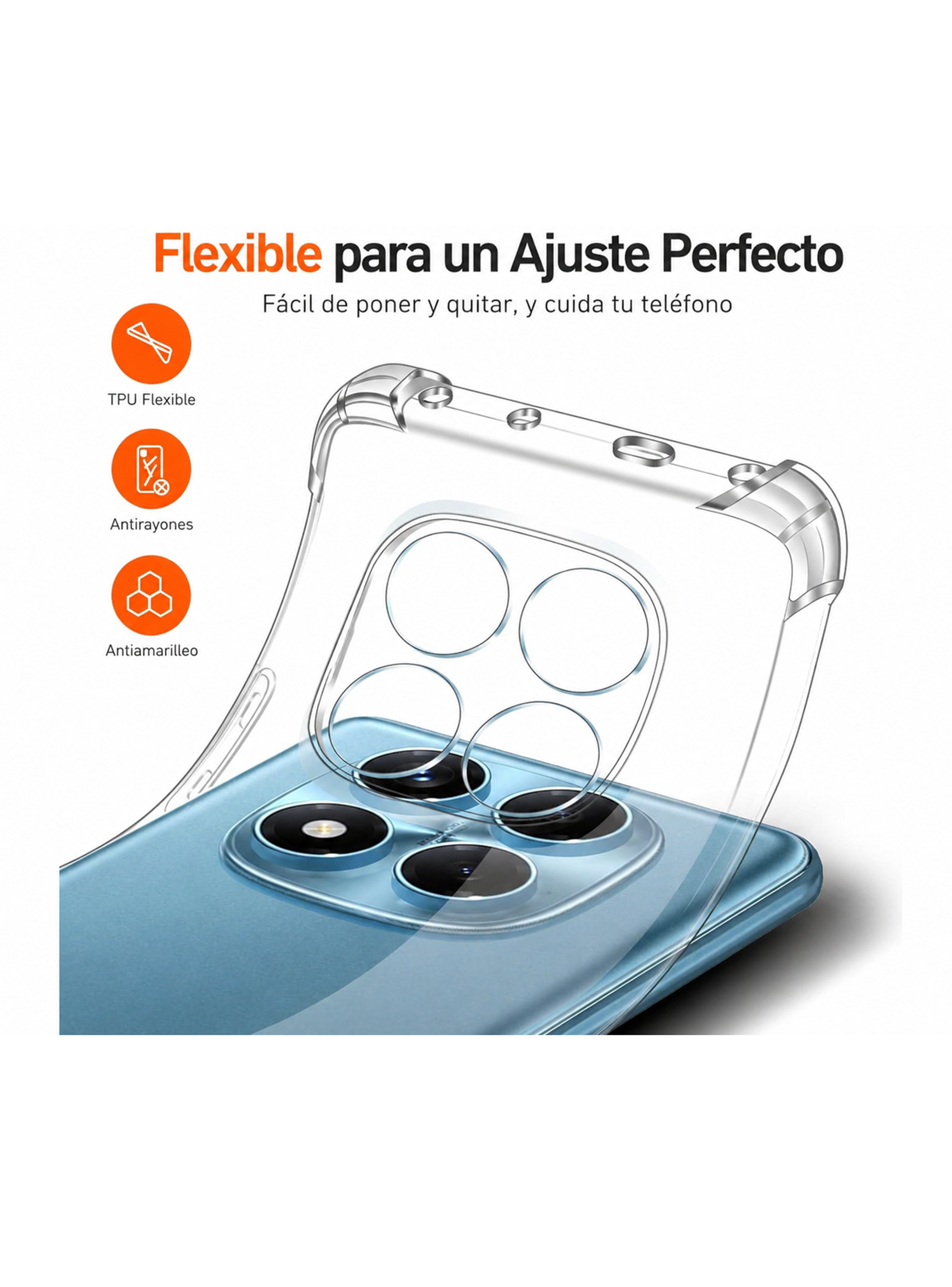 Carcasa Transparente Para Xiaomi Redmi Note 14 Pro 4G-3