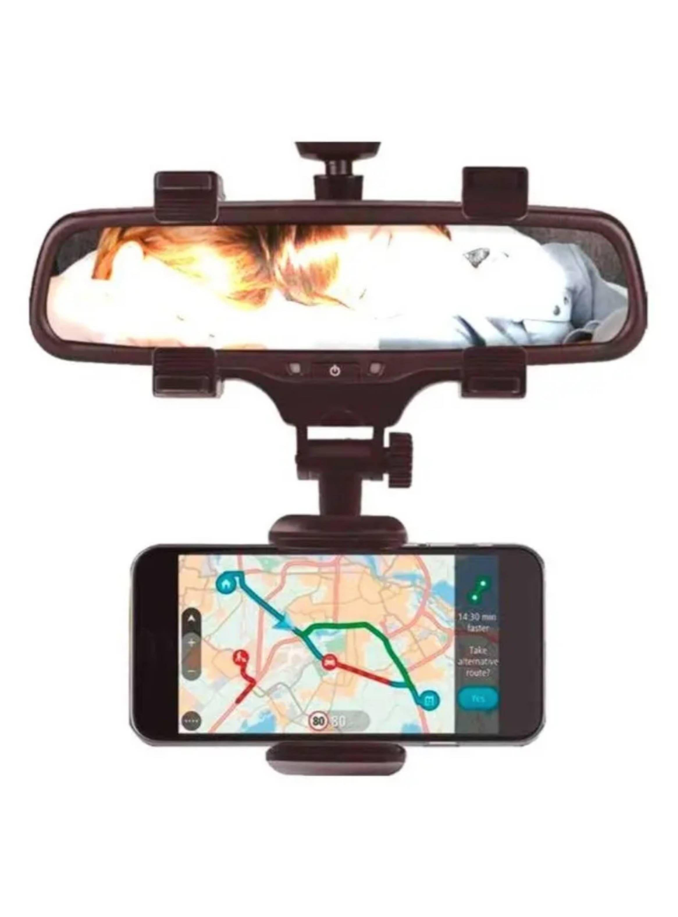 Soporte Porta Celular Auto Espejo Retrovisor 360°-3