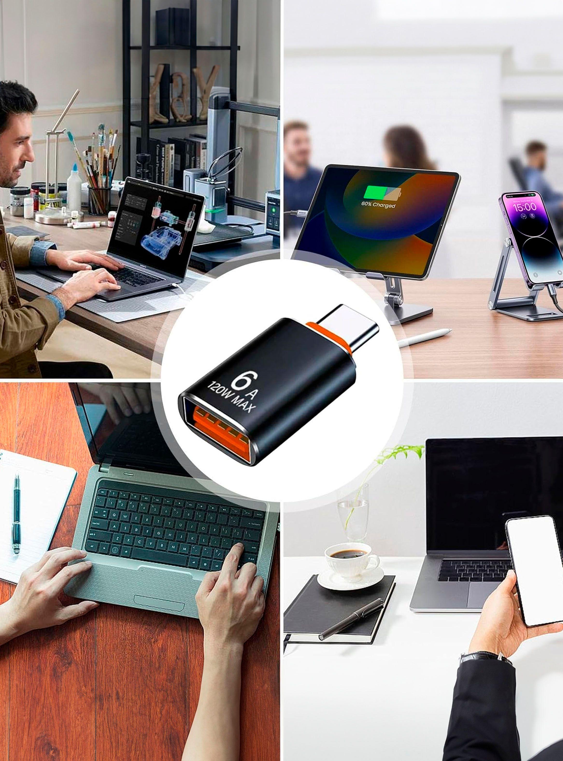 Adaptador OTG Para Carga Transferencia USB Salida USB-C Negr-3