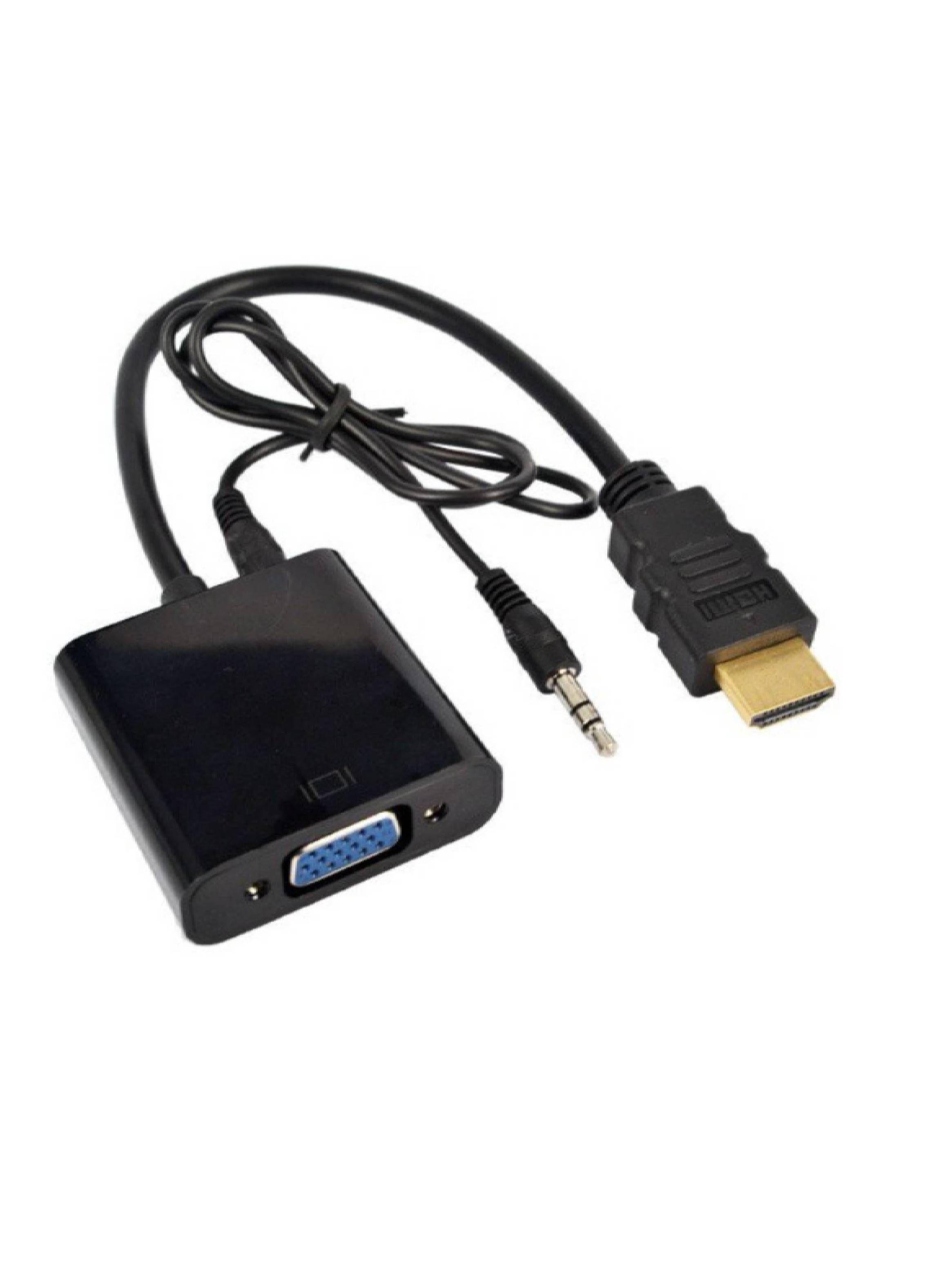 Adaptador conversor HDMI A VGA Full HD Salia de Audio-5