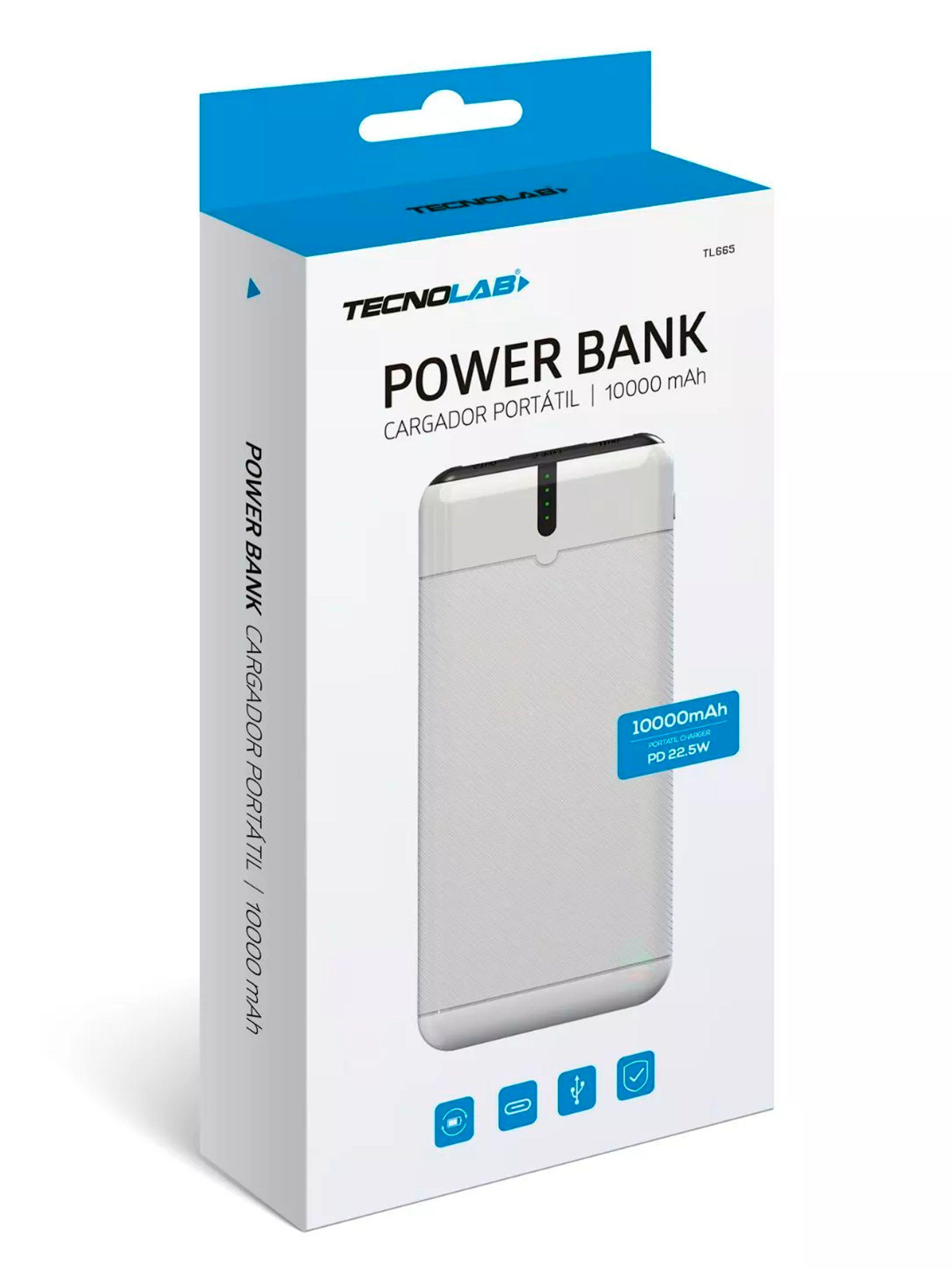 Bateria Externa PowerBank Carga Rapida 10000mah TL665 Blanco-3
