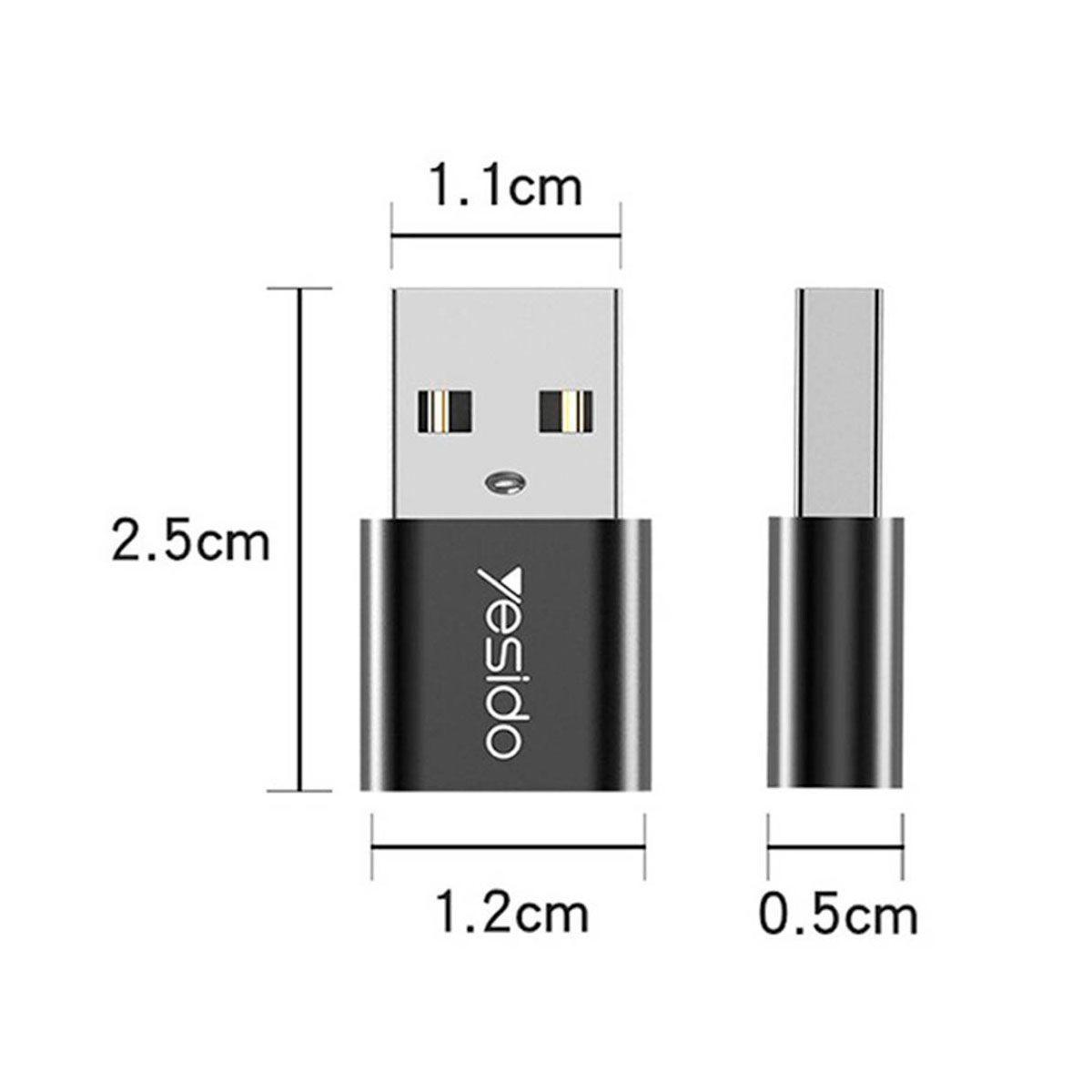 Adaptador OTG Yesido GS09 Tipo C A USB Super Fast Charging-2