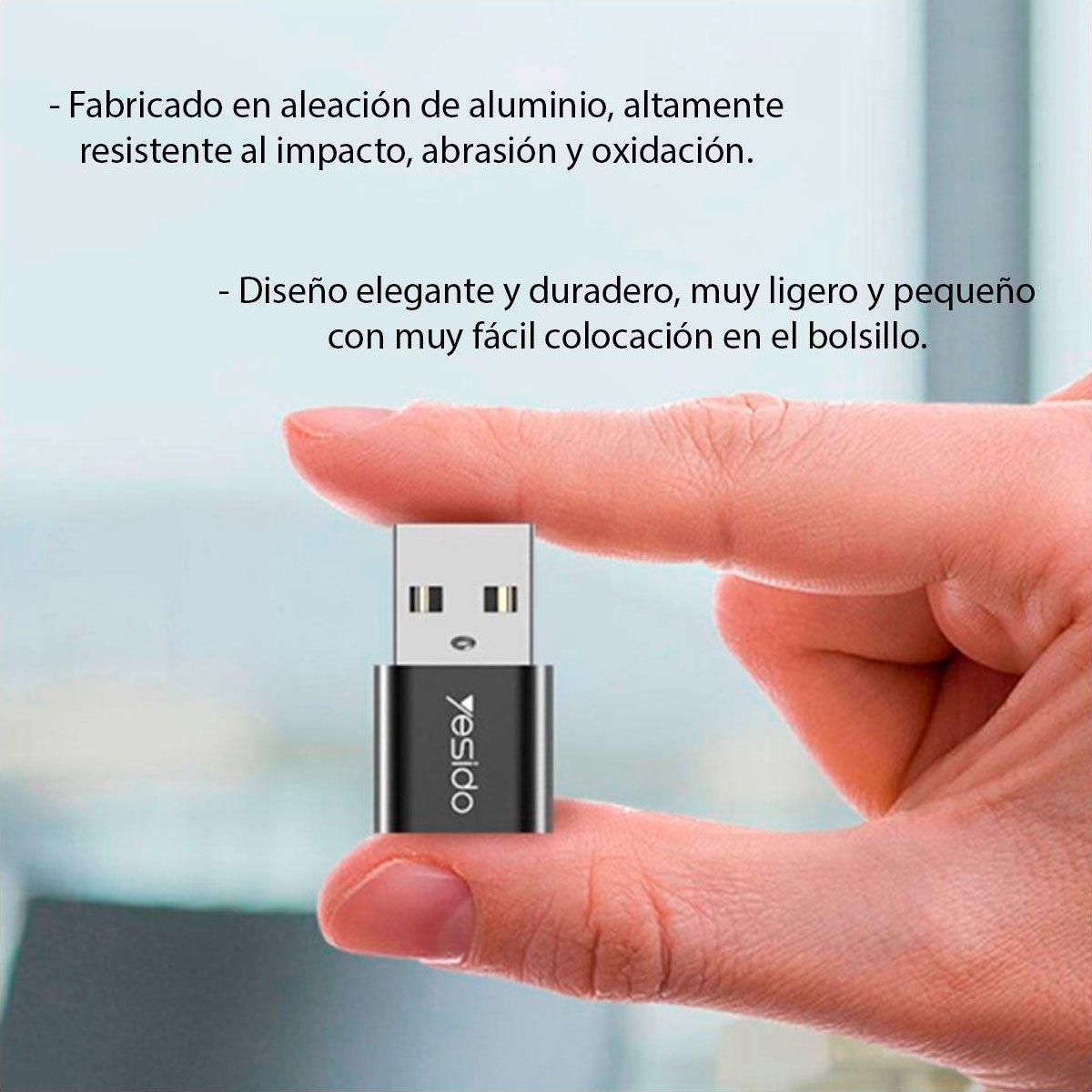 Adaptador OTG Yesido GS09 Tipo C A USB Super Fast Charging-4