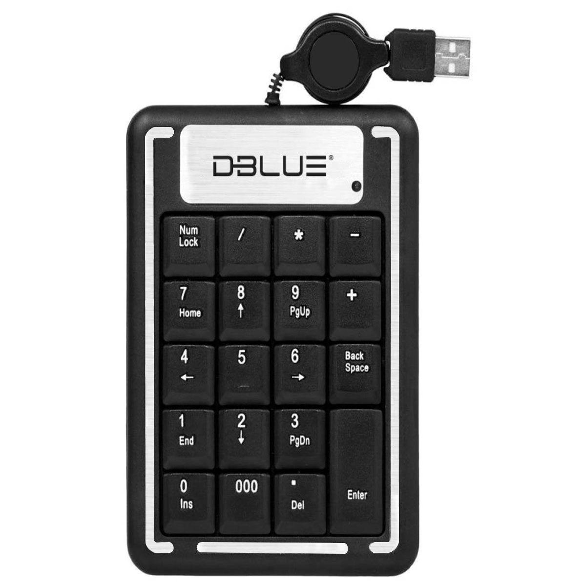 Teclado Numerico Con Cable USB Retractil Dblue DBK9A Negro-0