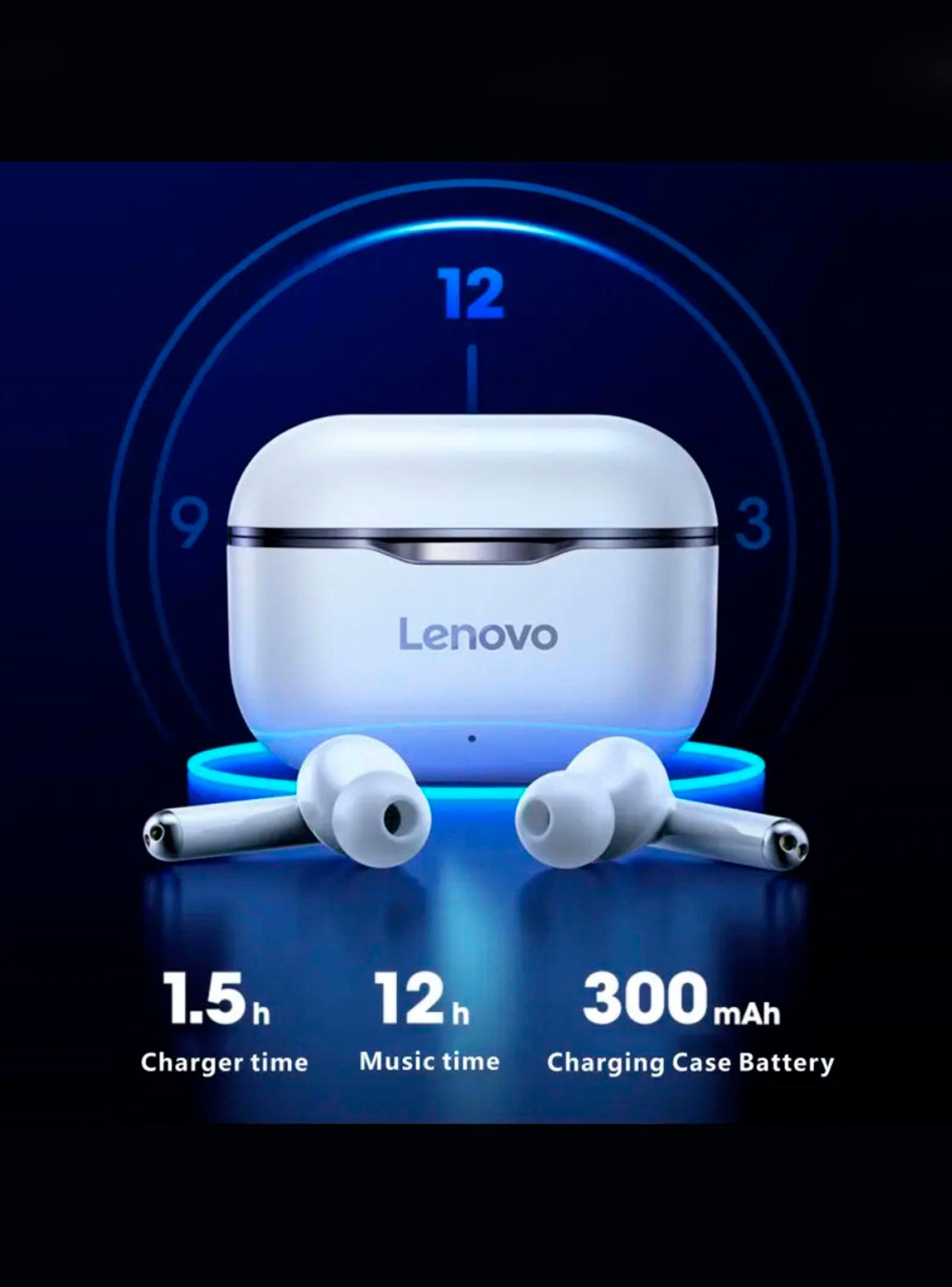 Audífonos inalámbricos Lenovo LivePods LP1 Blanco y Negro-3
