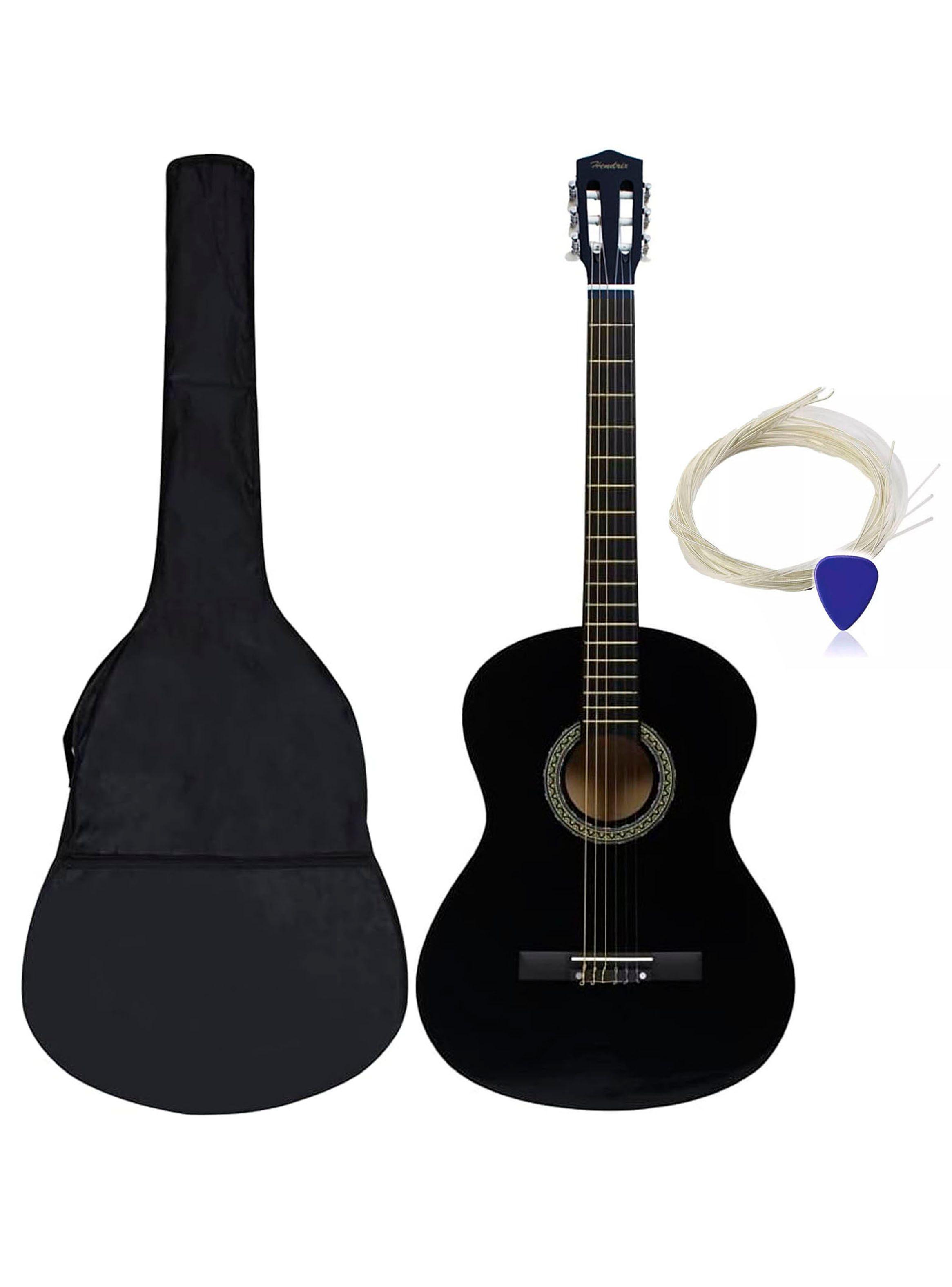 Guitarra Clasica Grande 39 Pulgad Madera Funda Hendrix Negro-3