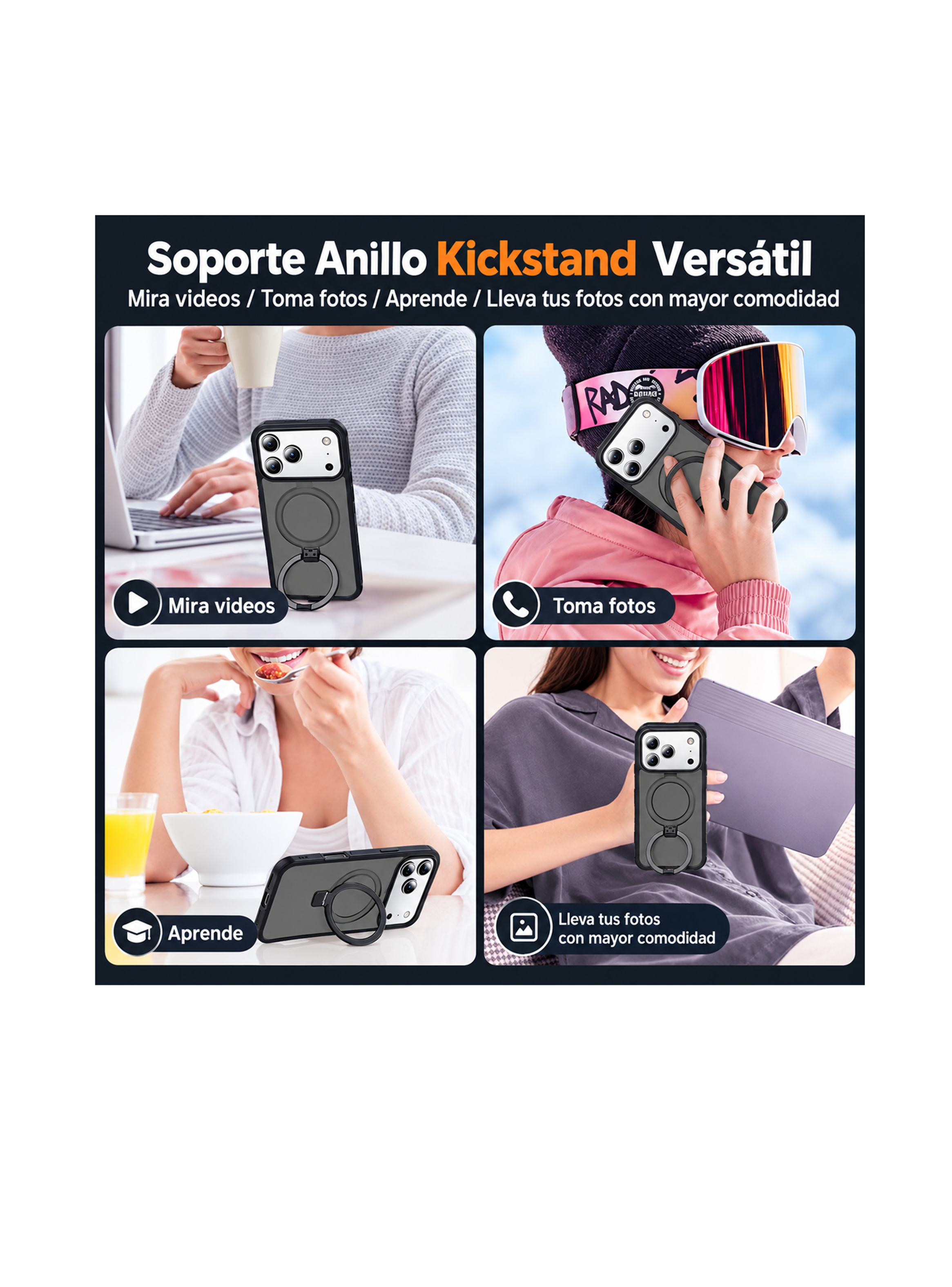 Carcasa Anillo Antischok Compatible Con iPhone 18 Pro Max-6