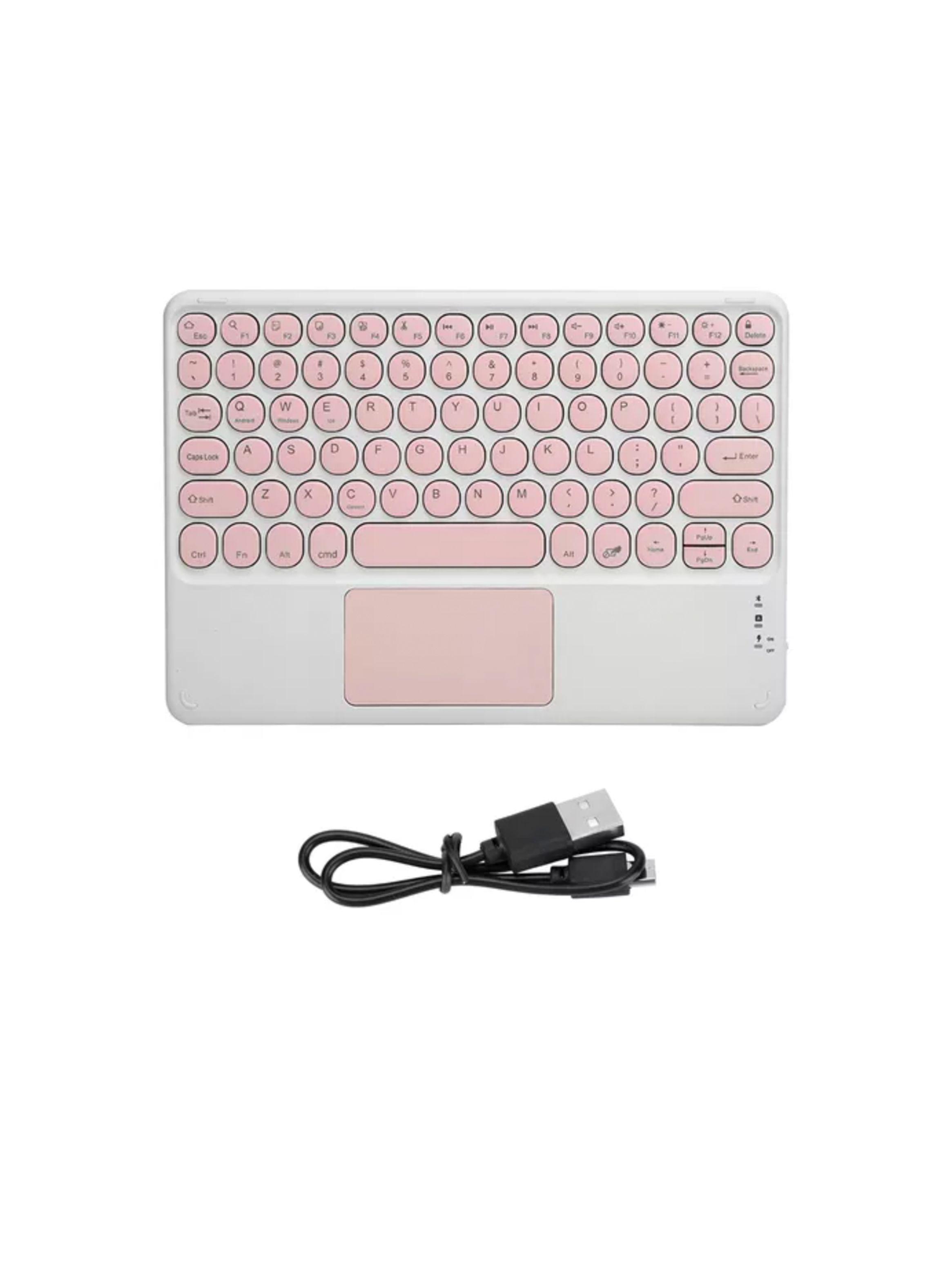 Teclado TouchPad Inalámbrico Tablet Para iPad Rosado-1