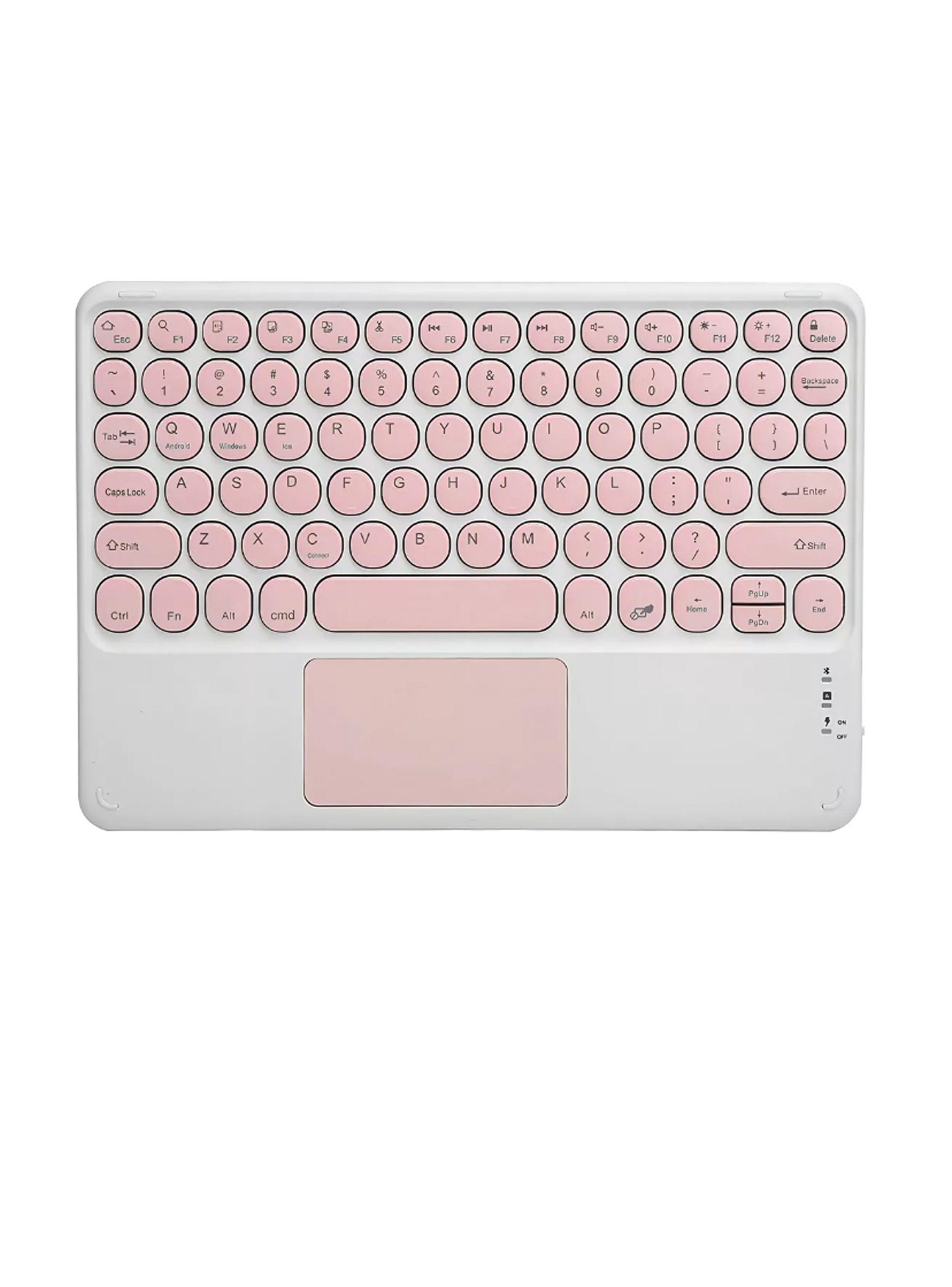 Teclado TouchPad Inalámbrico Tablet Para iPad Rosado-0