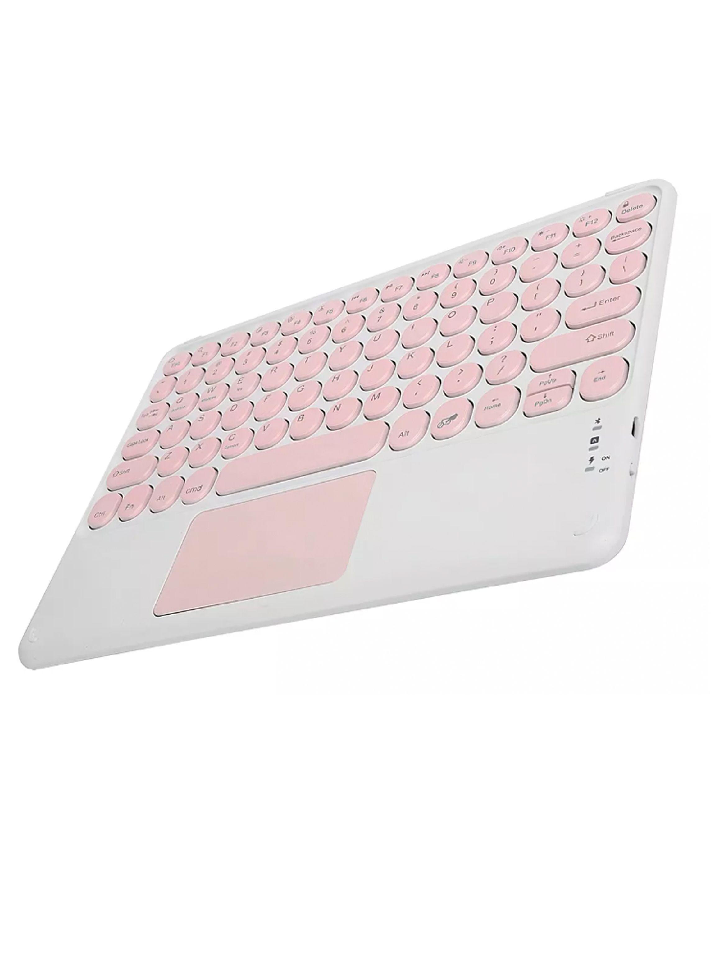 Teclado TouchPad Inalámbrico Tablet Para iPad Rosado-4