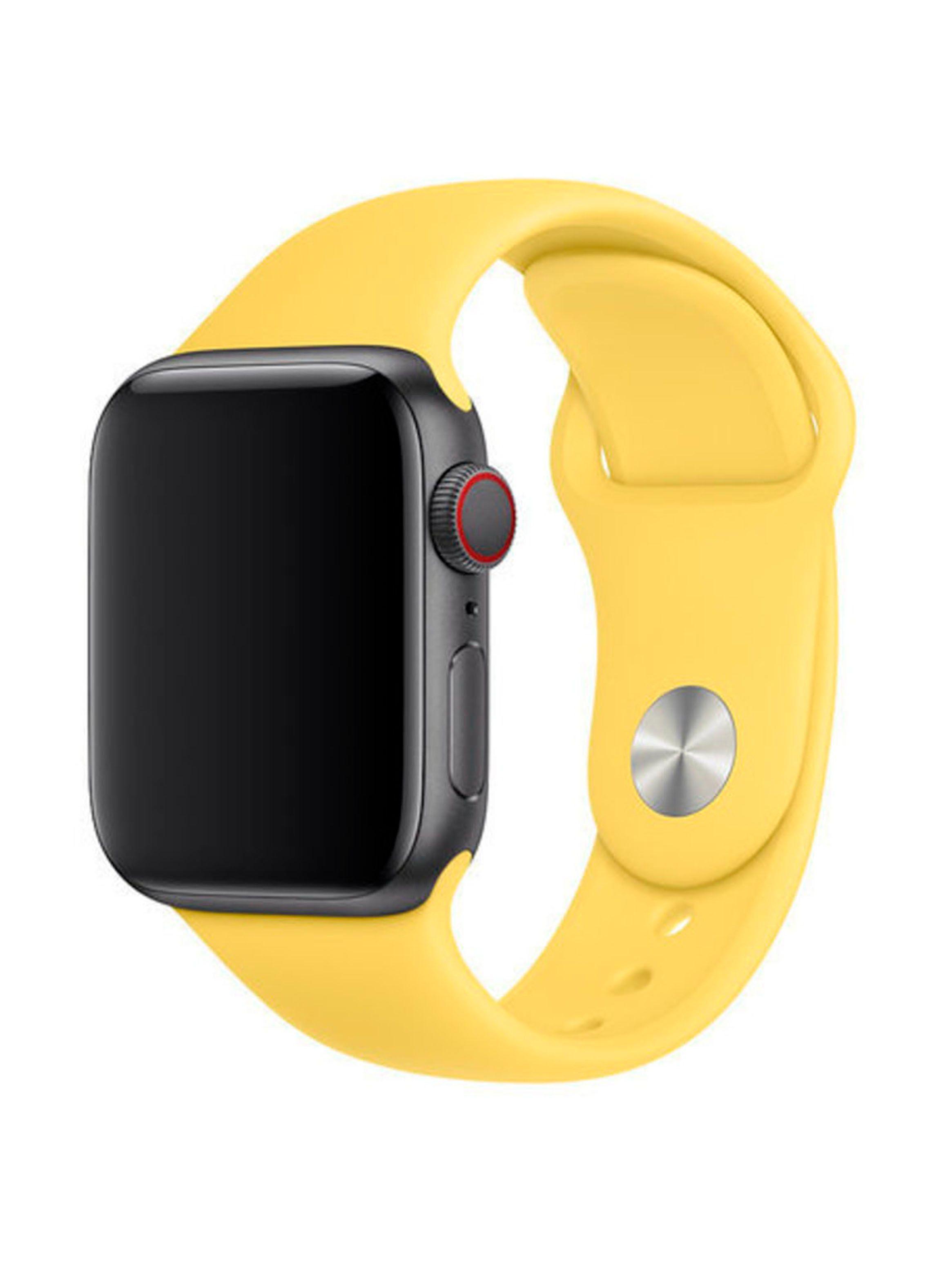 Correa Compatible Con Apple Watch 38mm 40m 41m Goma Amarillo-1