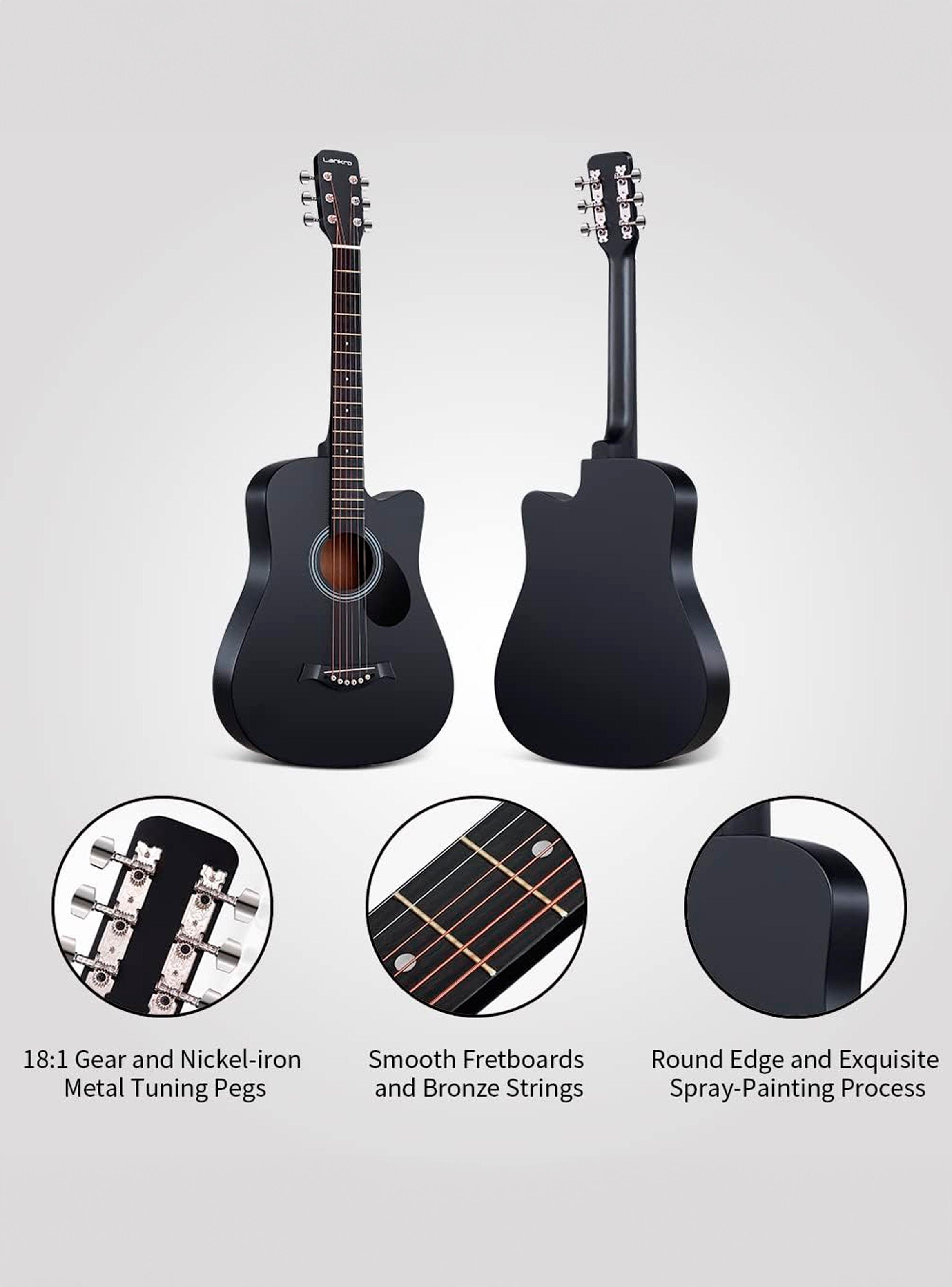 Guitarra Clasica Funda 39 Pulga Grande Hendrix Premium Negro-1