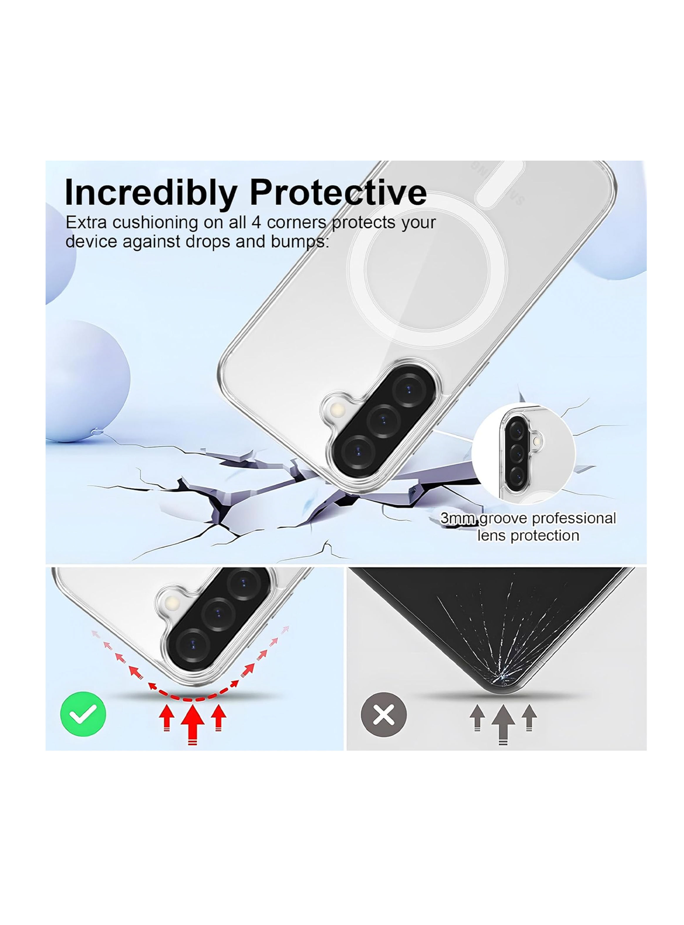 Carcasa Funda Transparente Para Samsung A16 Magsafe-3