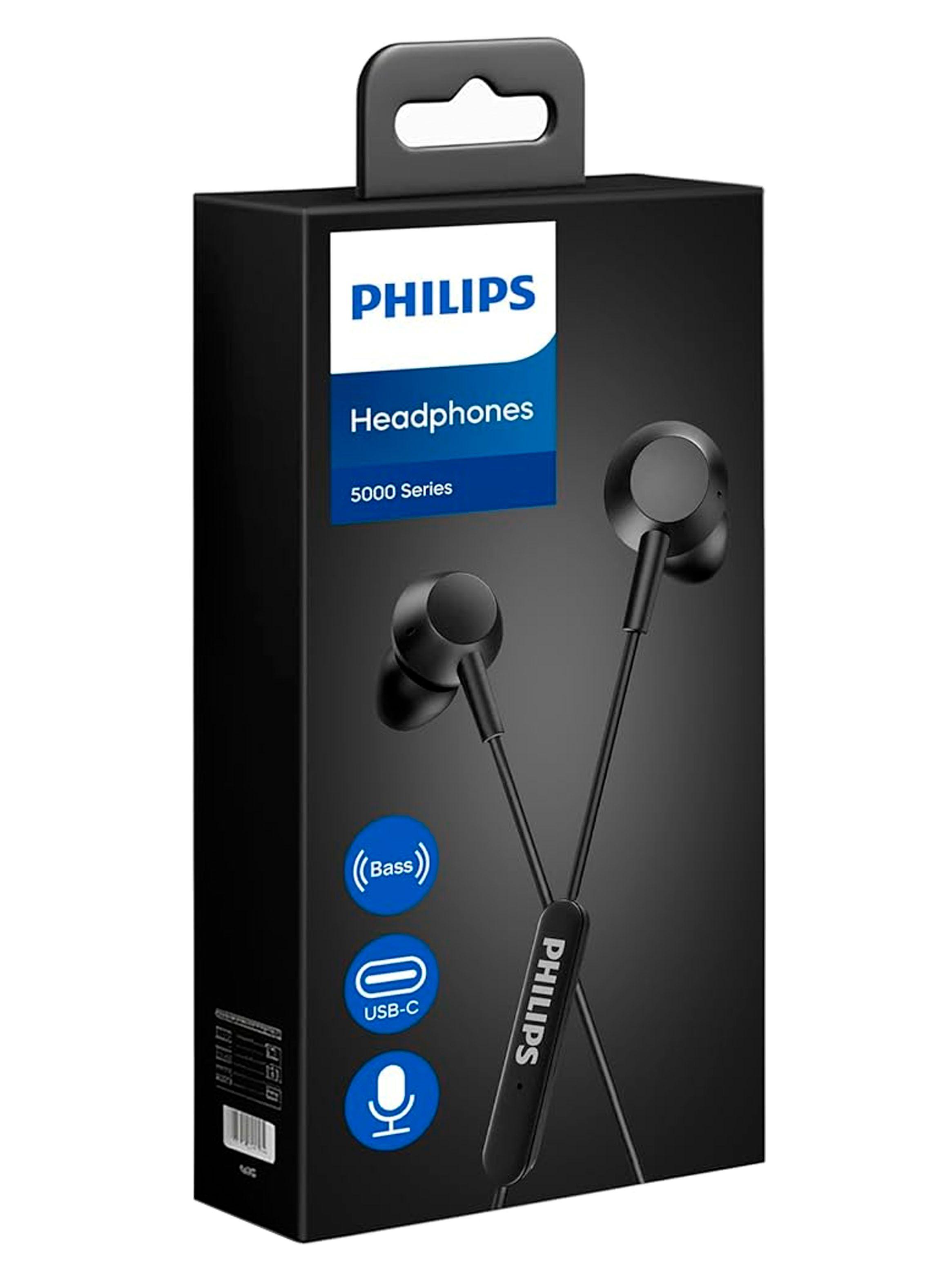 Audífonos Alambricos Philips Conector USB-C TAE5008BK Negro-4