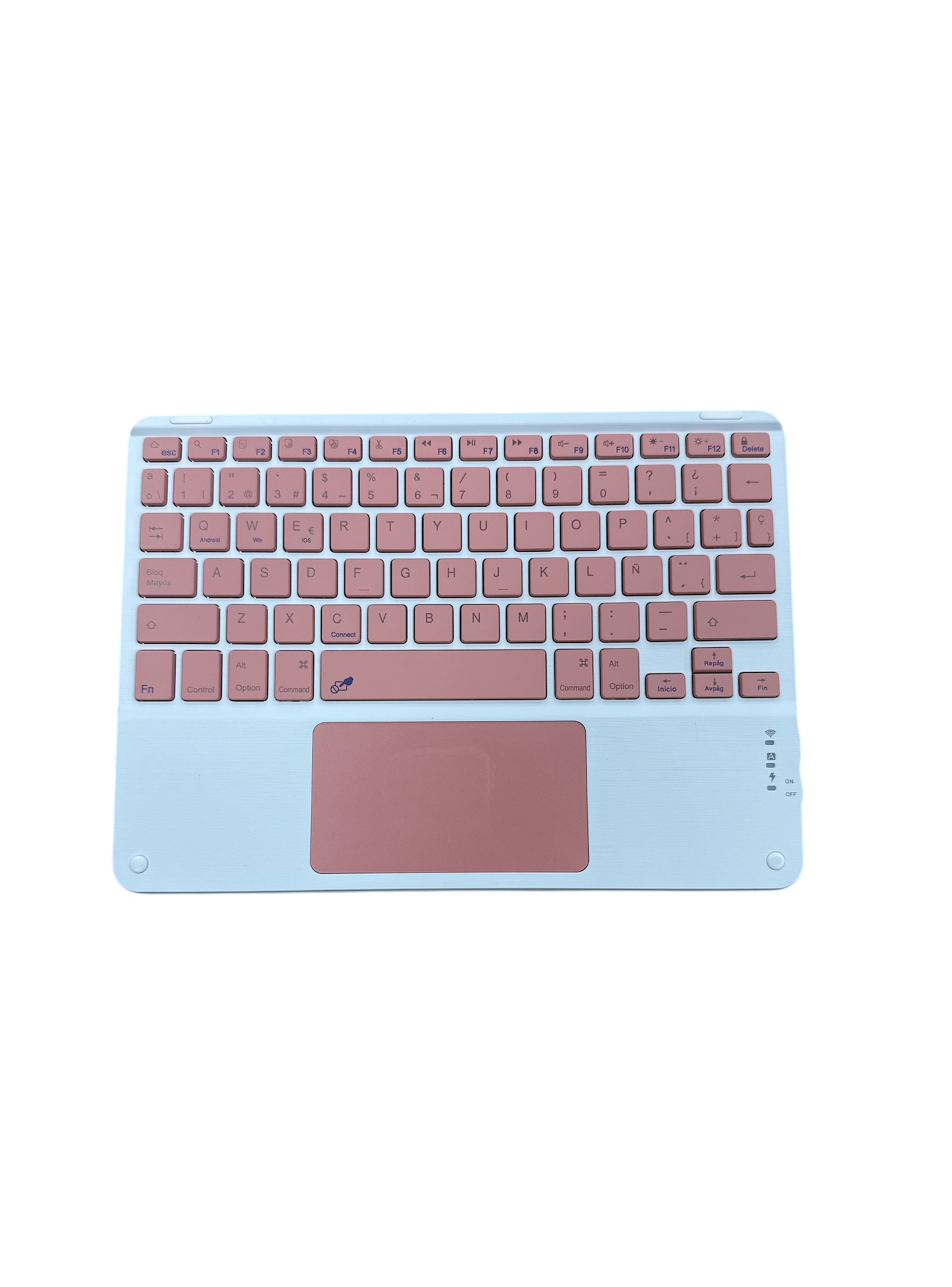 Funda Para iPad 10.2 7 8 9na Teclado Español Touchpad Gold Rose-2