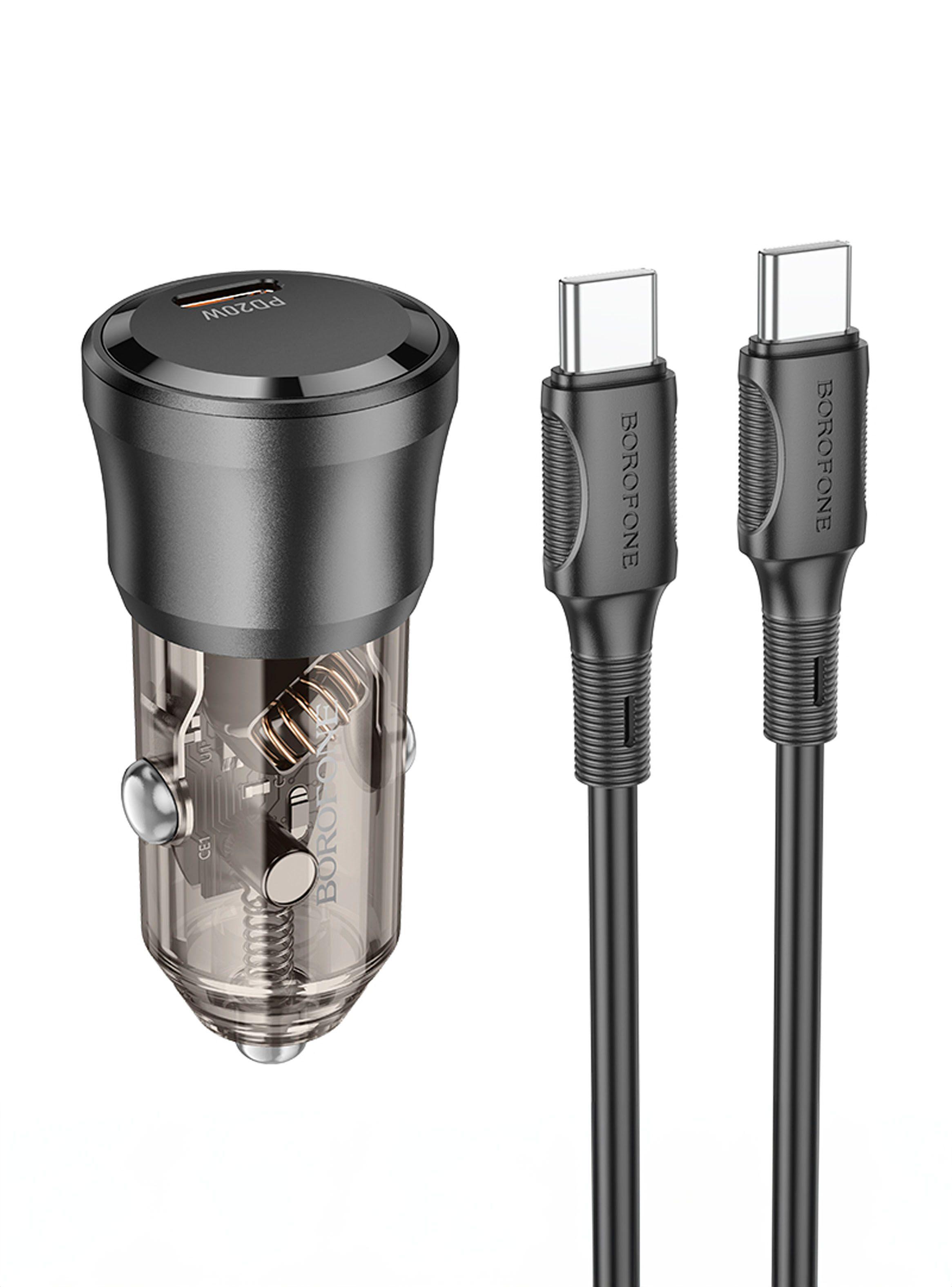 Cargador De Auto 20W Y Cable Compatible USB-C Borofone BZ24-0