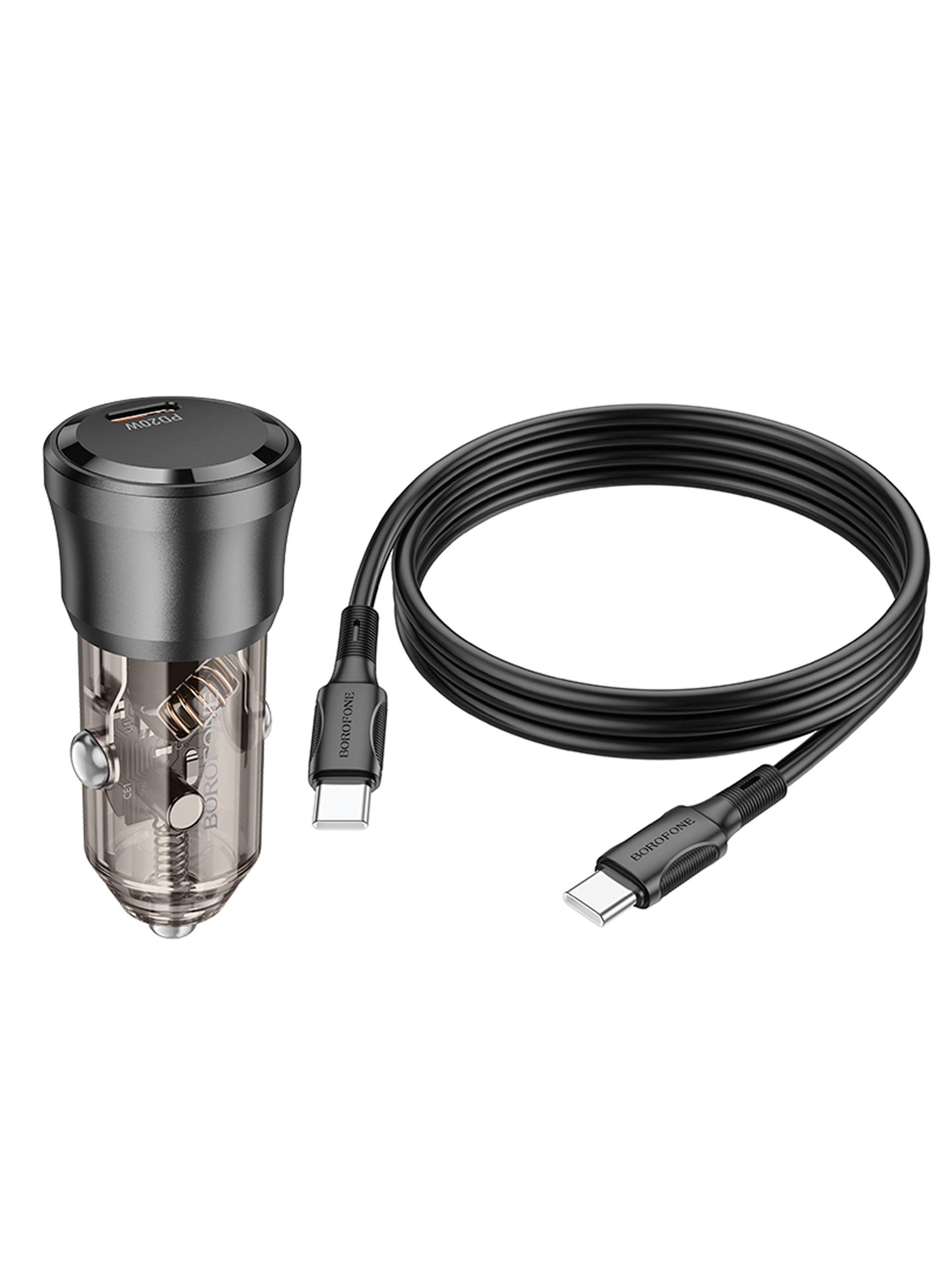 Cargador De Auto 20W Y Cable Compatible USB-C Borofone BZ24-1