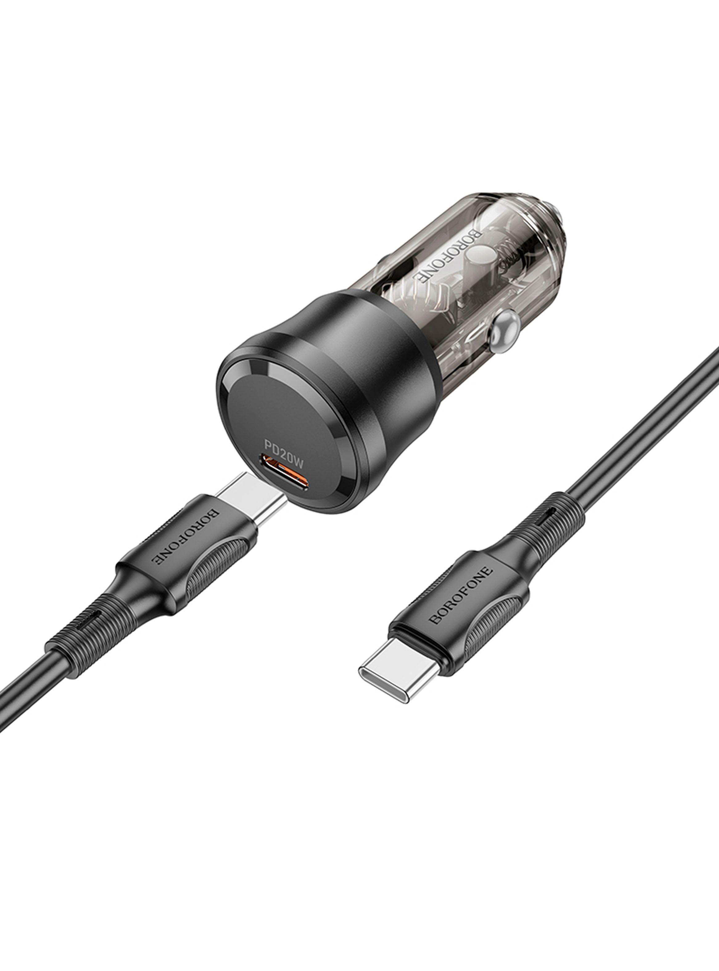 Cargador De Auto 20W Y Cable Compatible USB-C Borofone BZ24-2