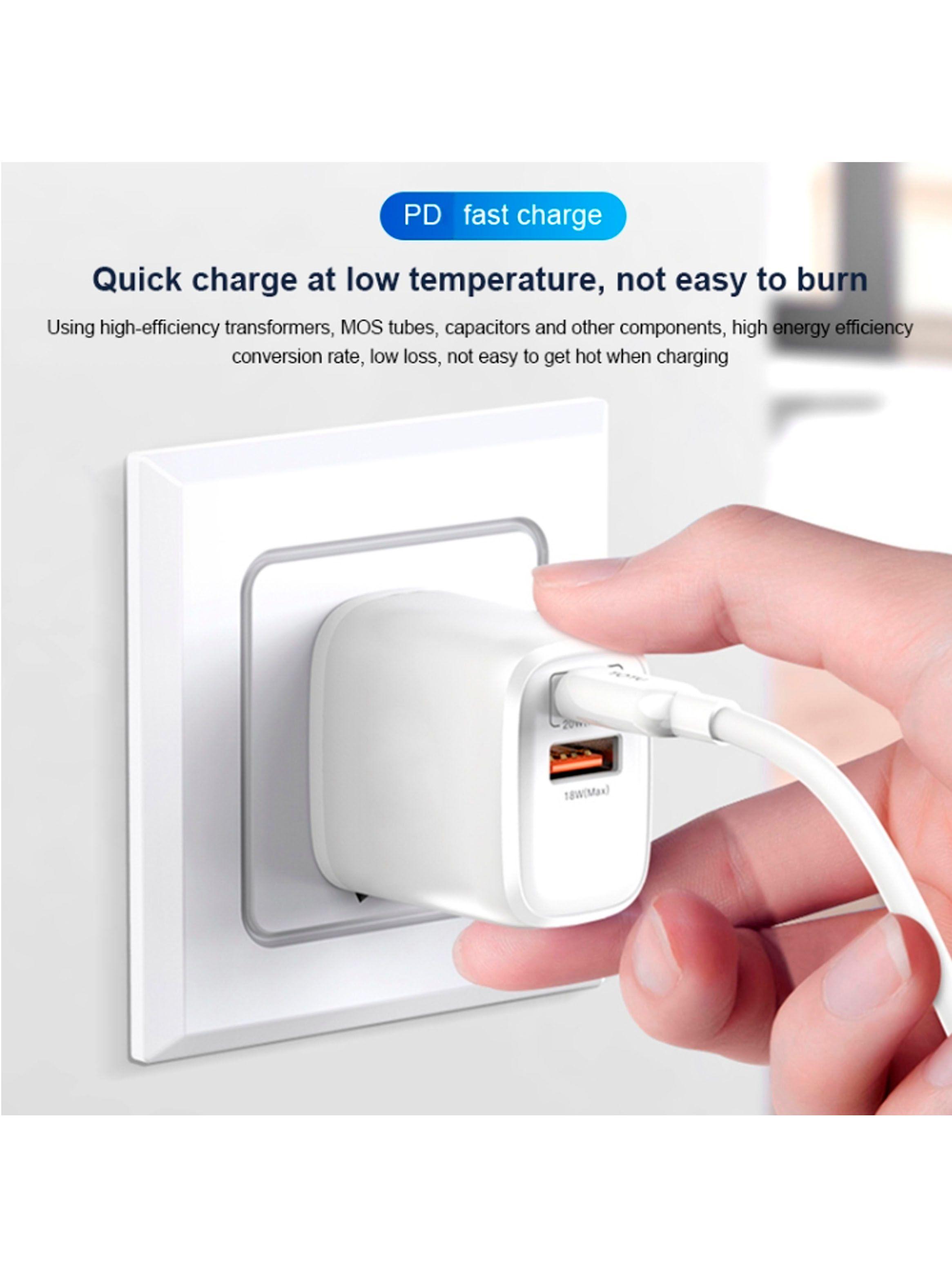 Cargador Telefono Puerto Usb 18W PD 20W Con Cable Usb USB-C-3
