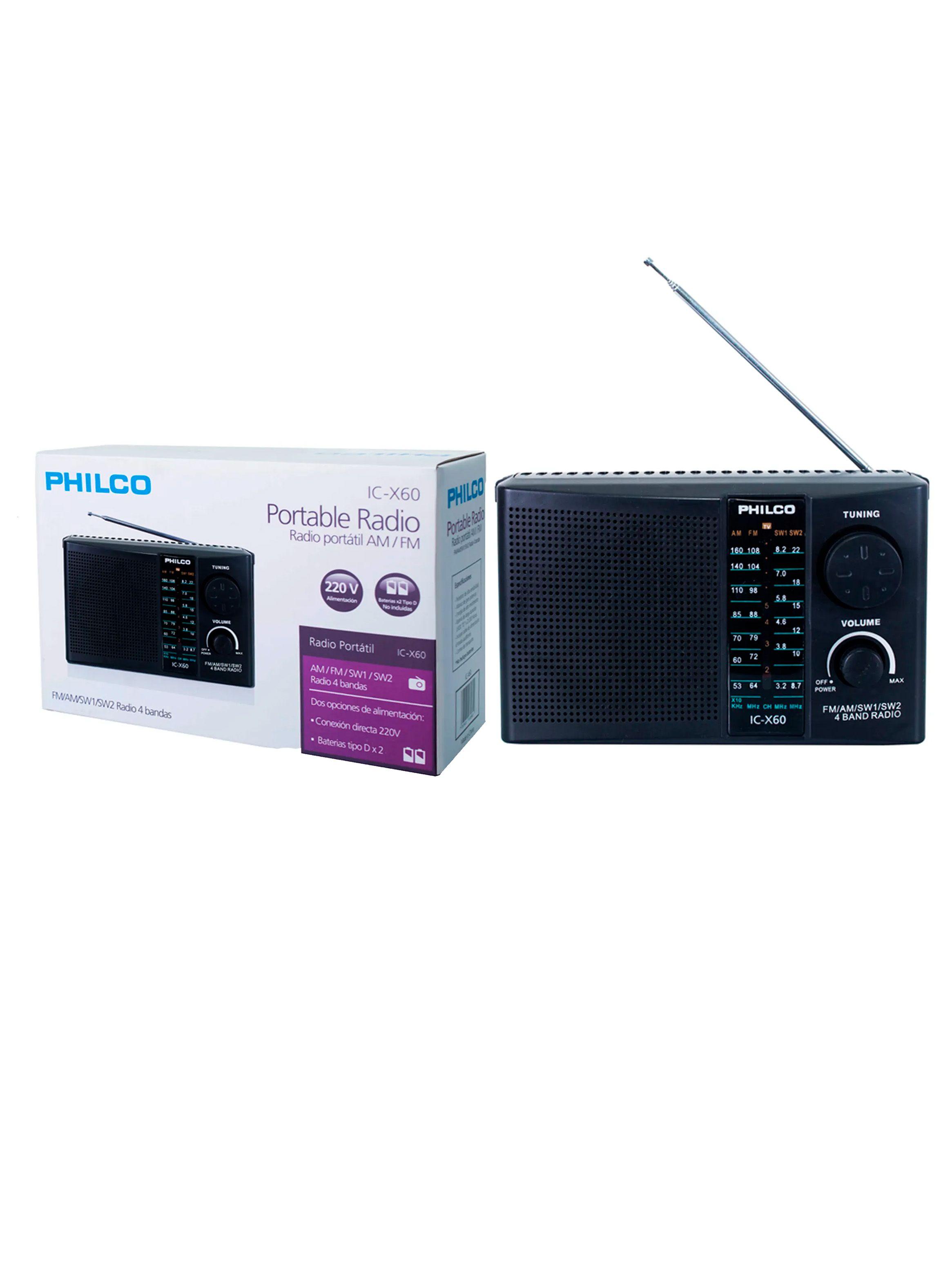 Radio Portatil Conexión 220V AM/FM/SW1/SW2 Philco IC-X60-2