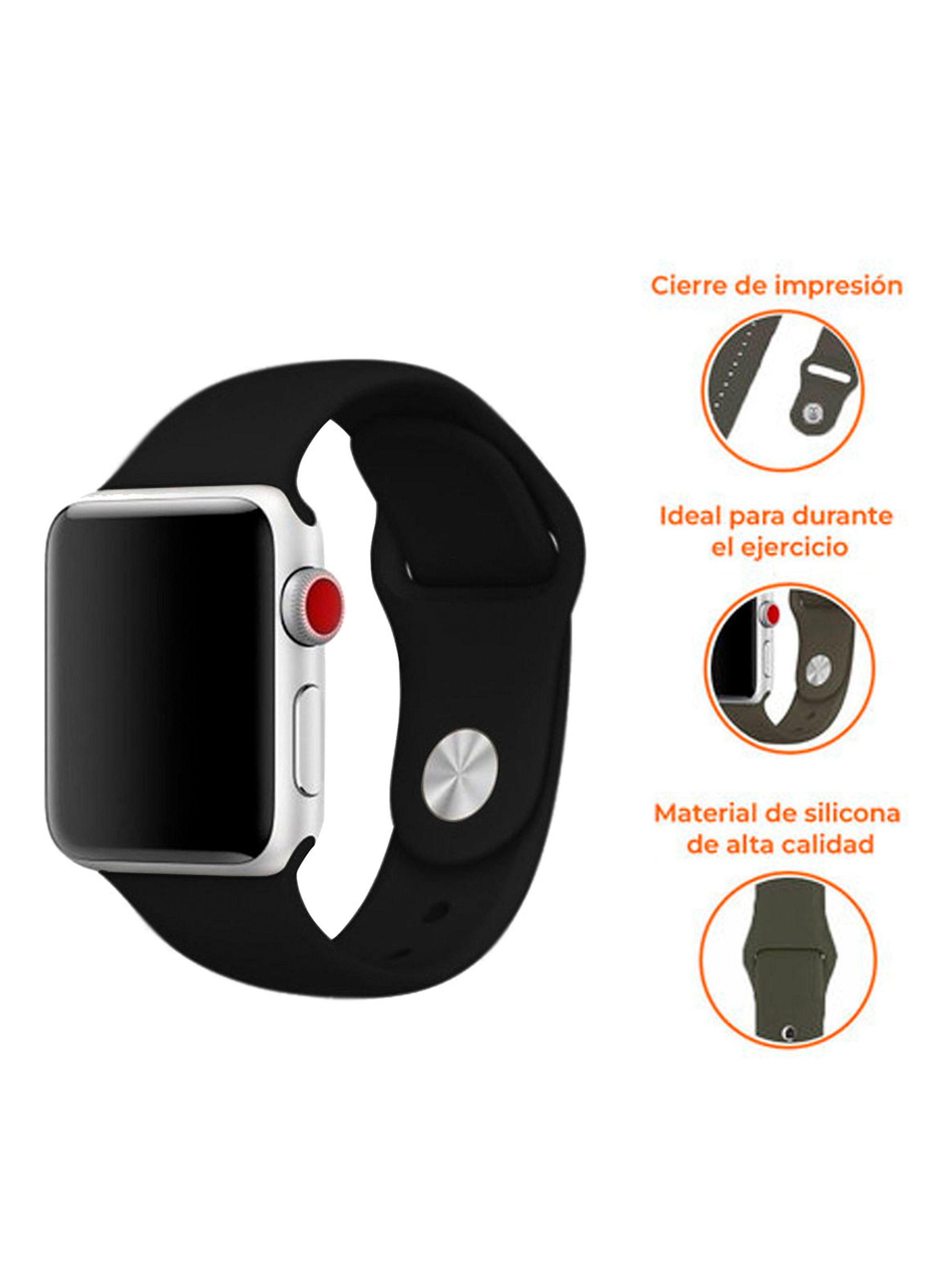 Correa Compatible Con Apple Watch 38mm 40mm Goma Colores-2