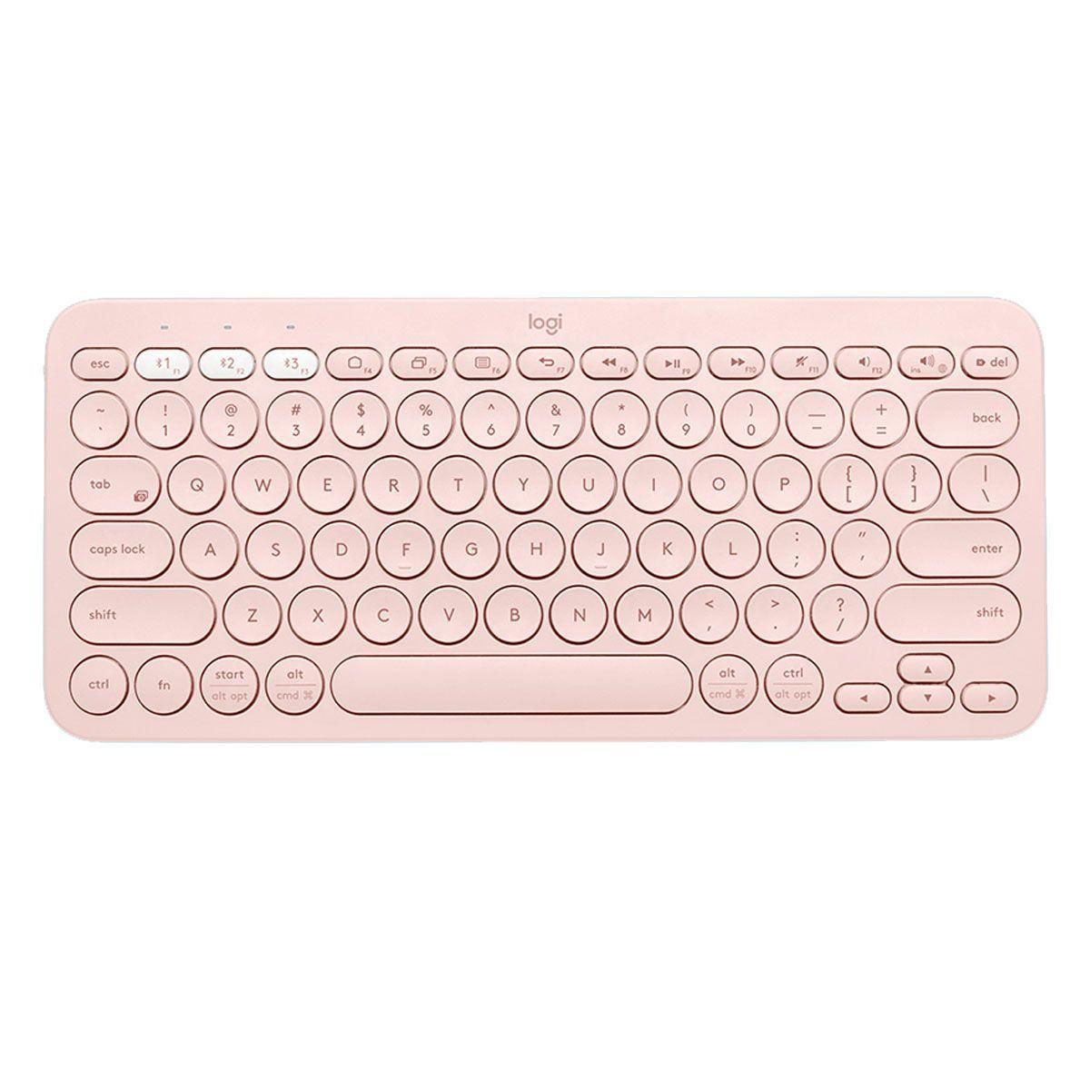 Teclado Logitech Bluetooth Multi-Device K380 Rosa-0