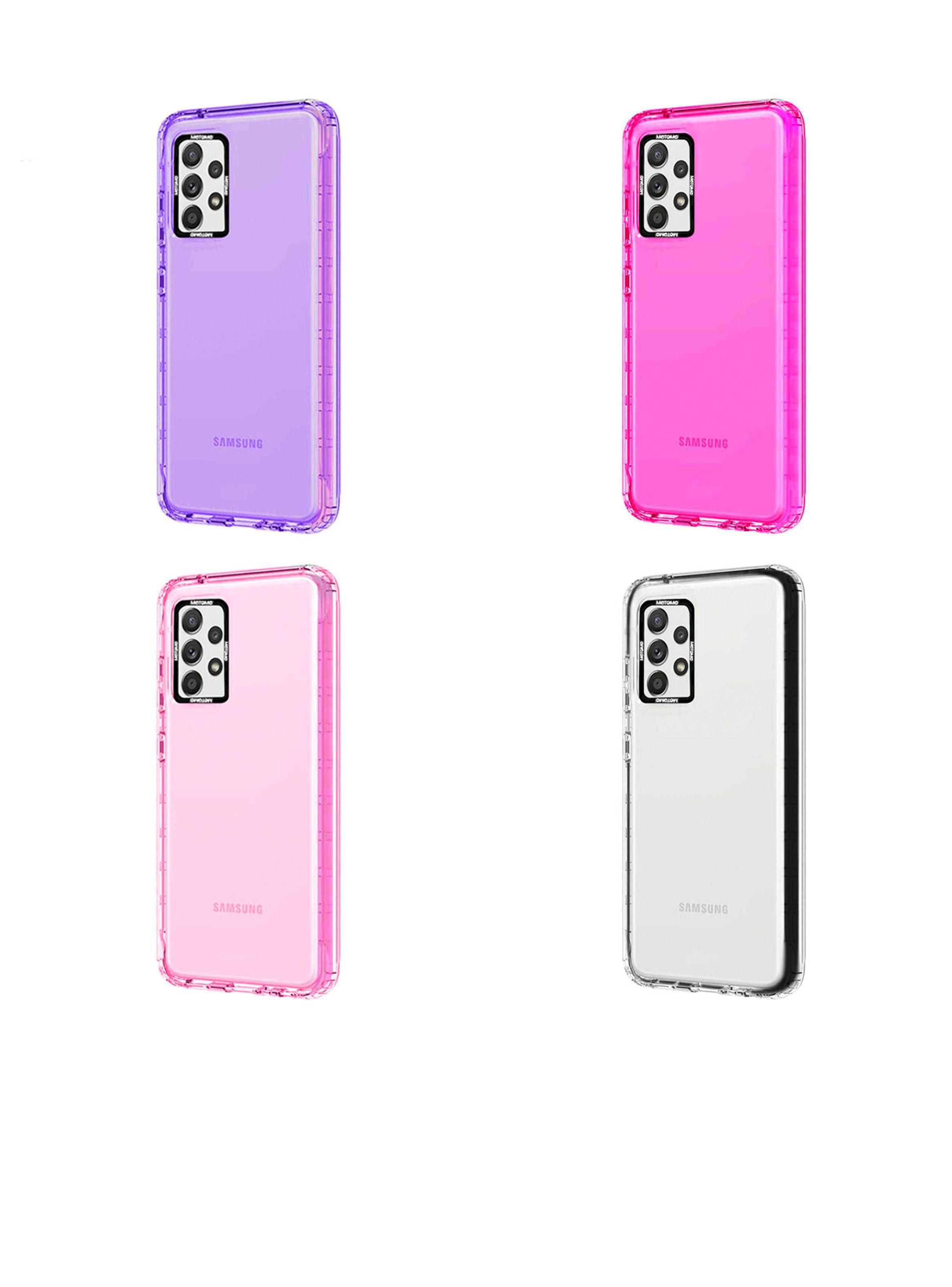 Carcasa Para Samsung A33  Fluor Transparente Borde Negro-2