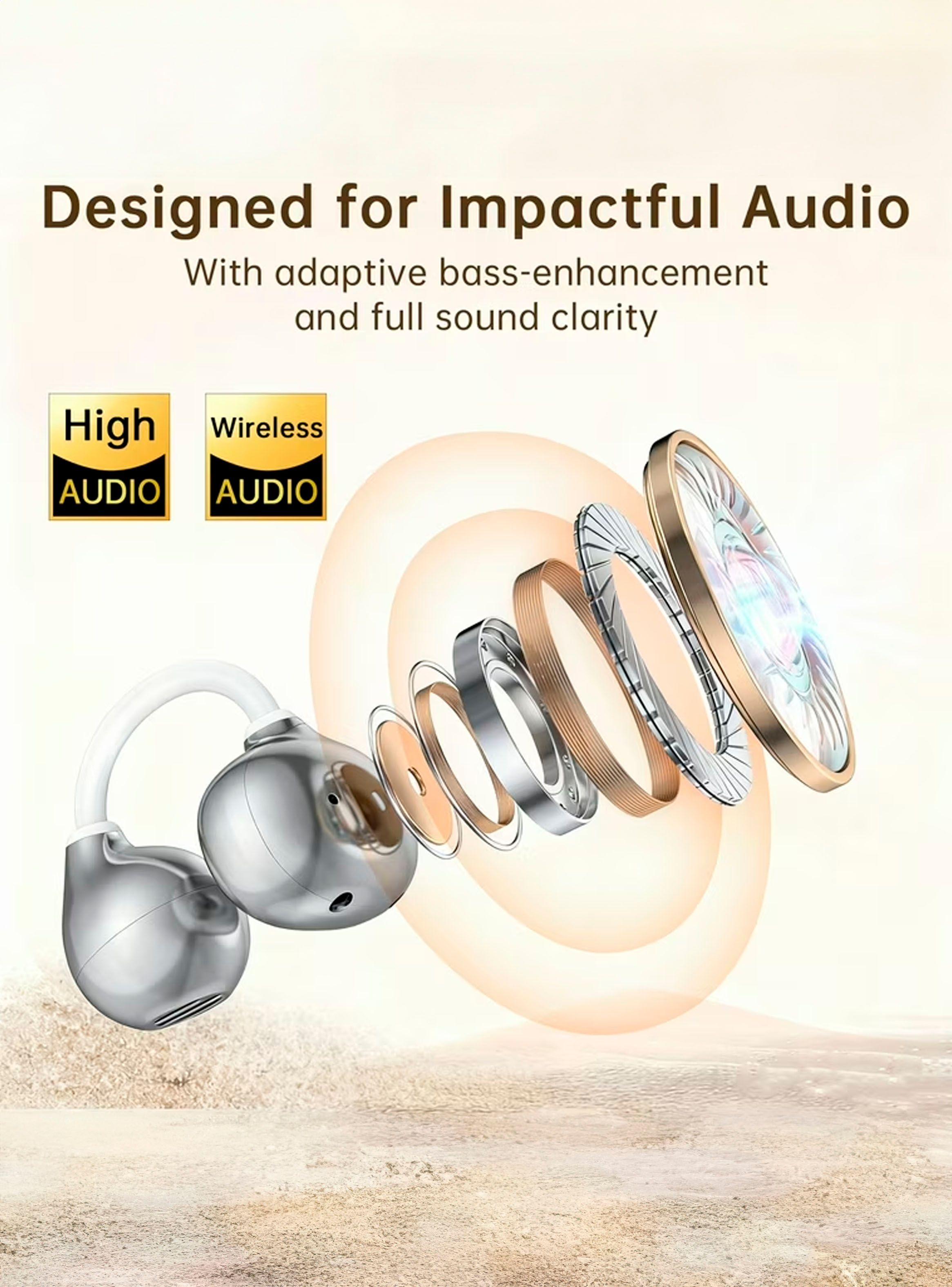 Audifono Inalambrico Bluetooth Clip Para Oreja Air S70 Blanc-2