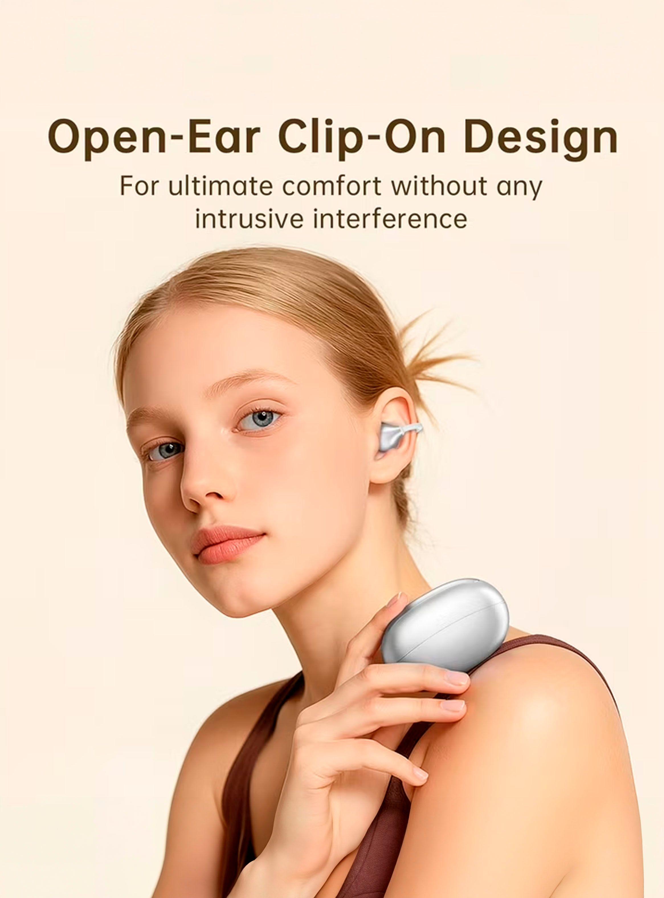 Audifono Inalambrico Bluetooth Clip Para Oreja Air S70 Blanc-3