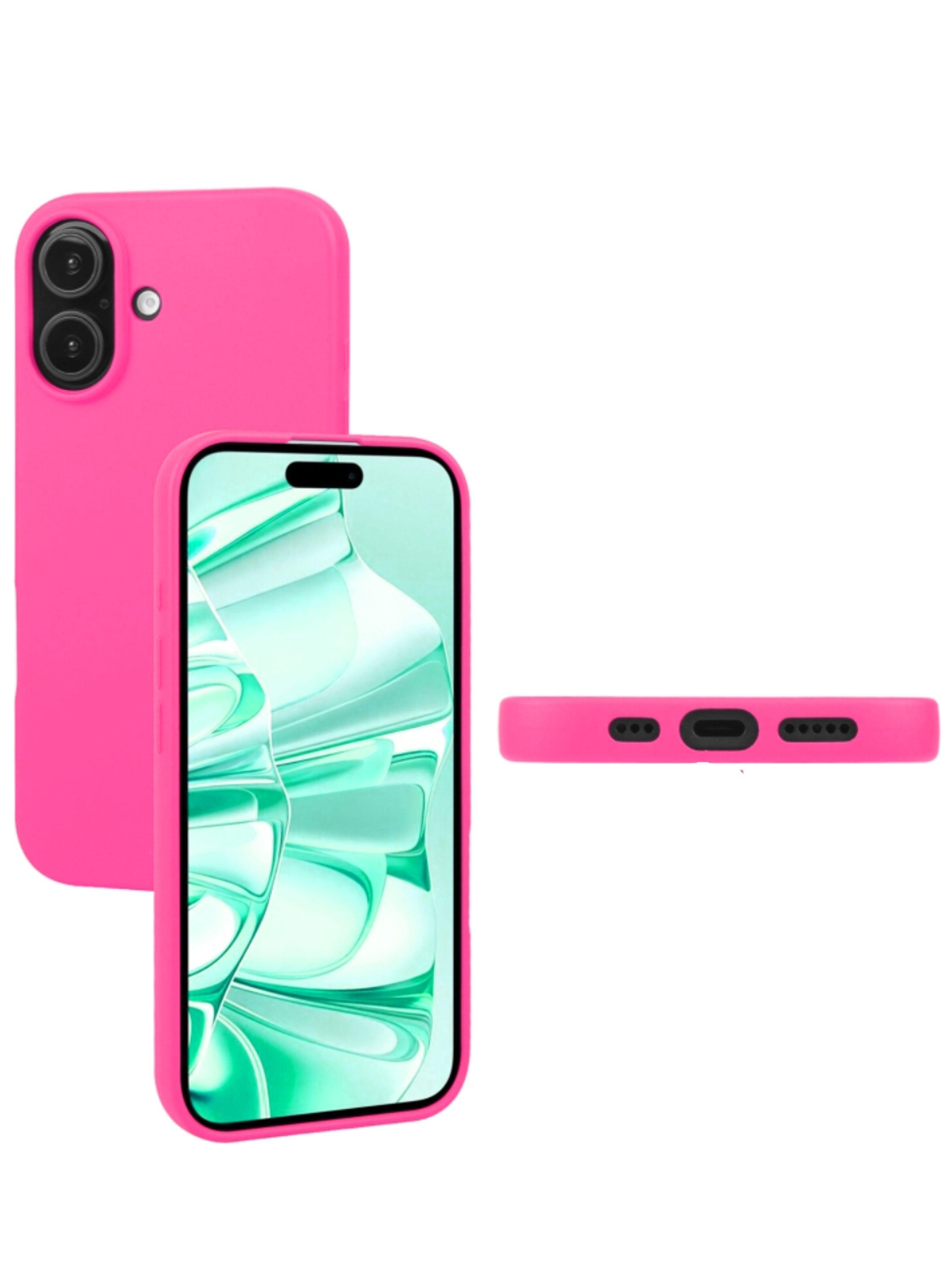 Carcasa Lamina Vidrio Para iPhone 16 Fucsia-2