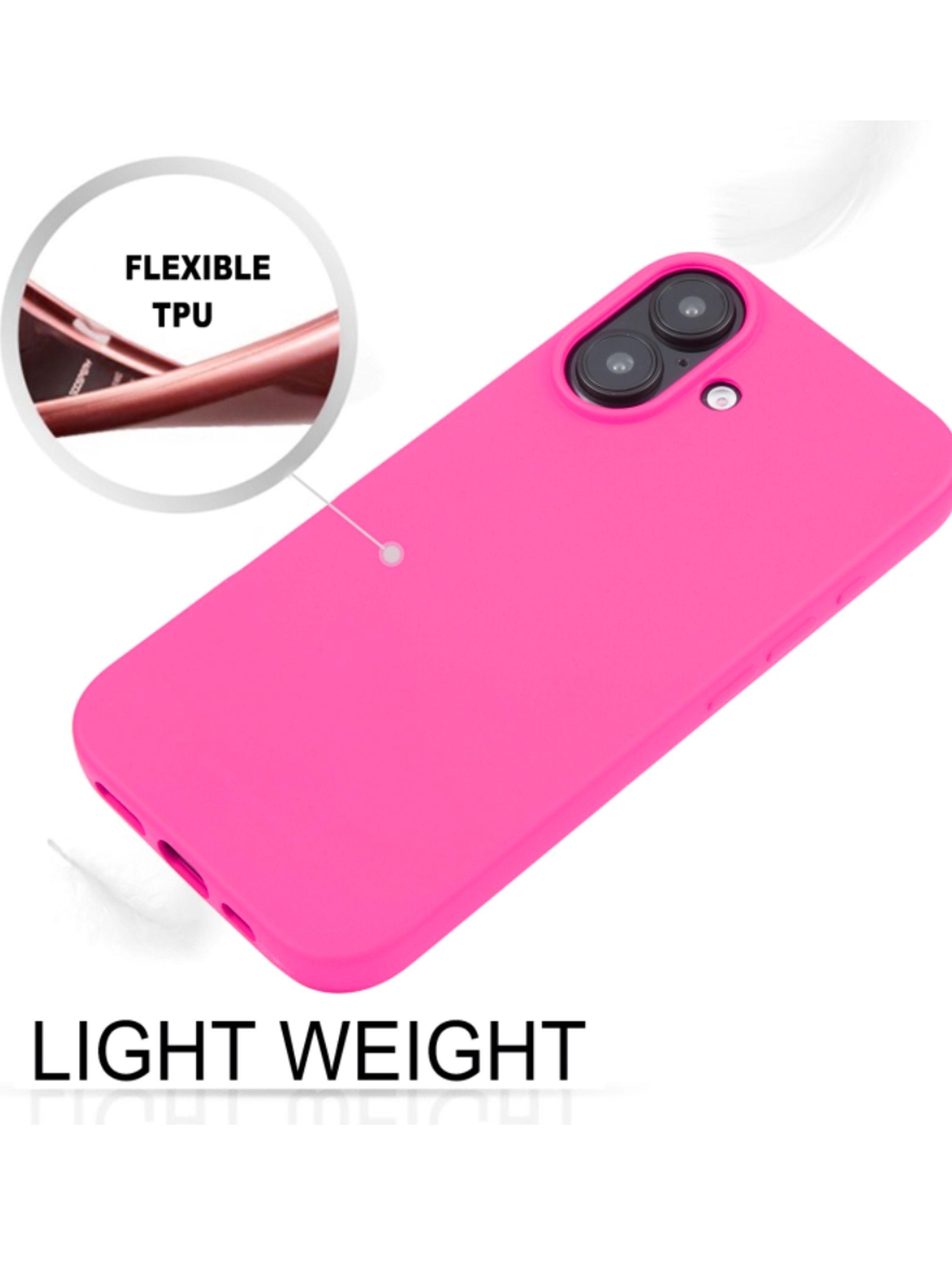 Carcasa Lamina Vidrio Para iPhone 16 Fucsia-3