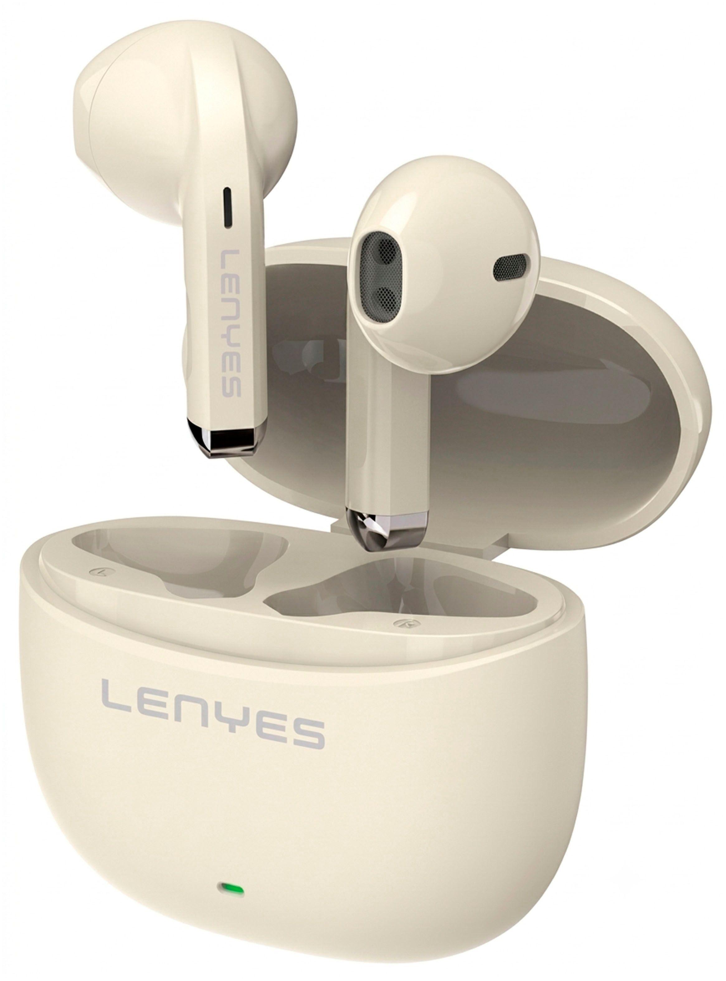 Audifonos Inalambricos Bluetooth Comodos Lenyes Air99 Beige-0